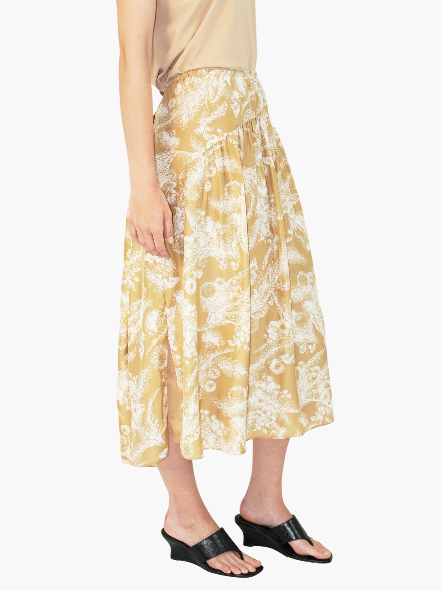 Gathered Midi Skirt