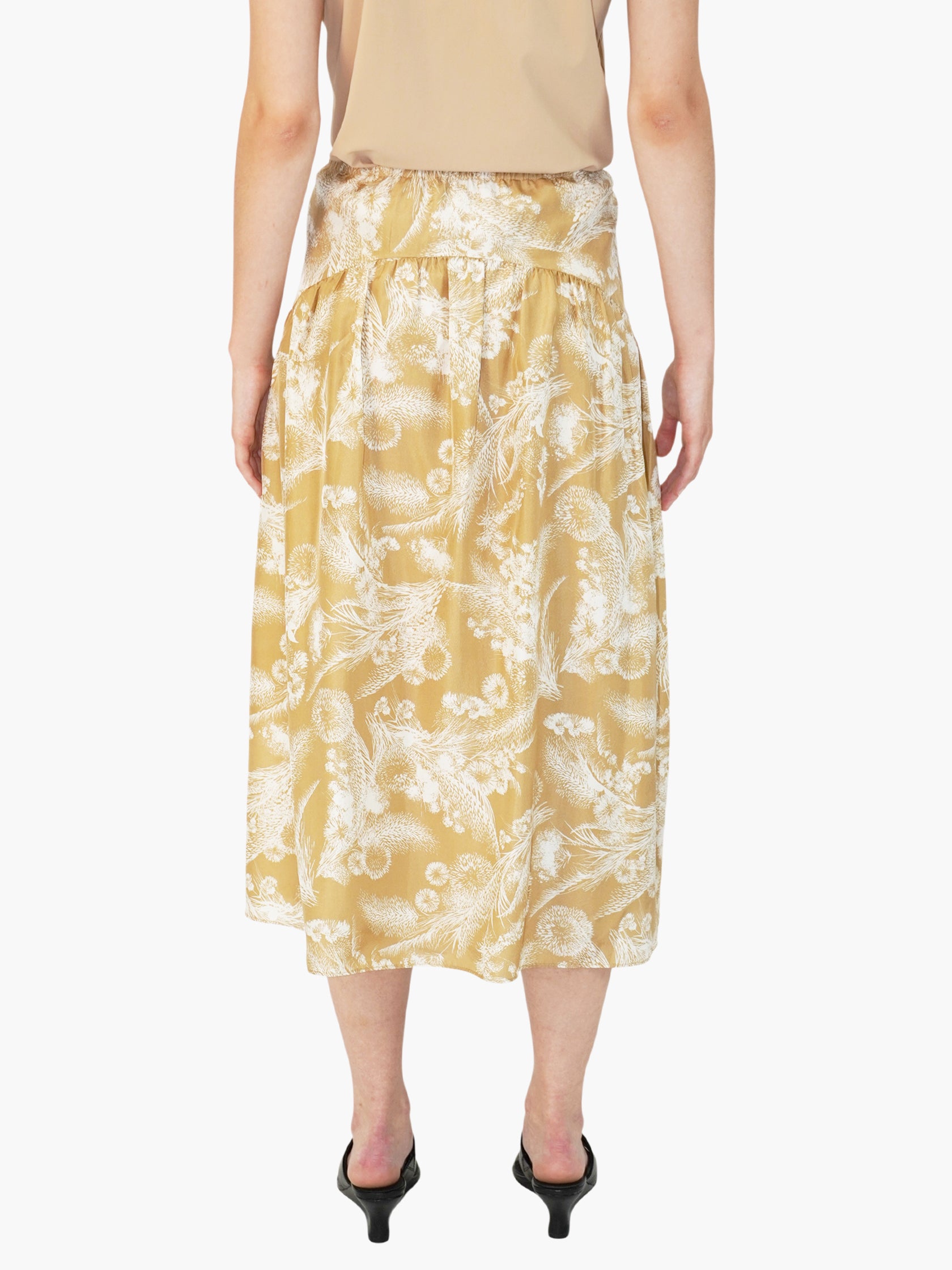 Gathered Midi Skirt