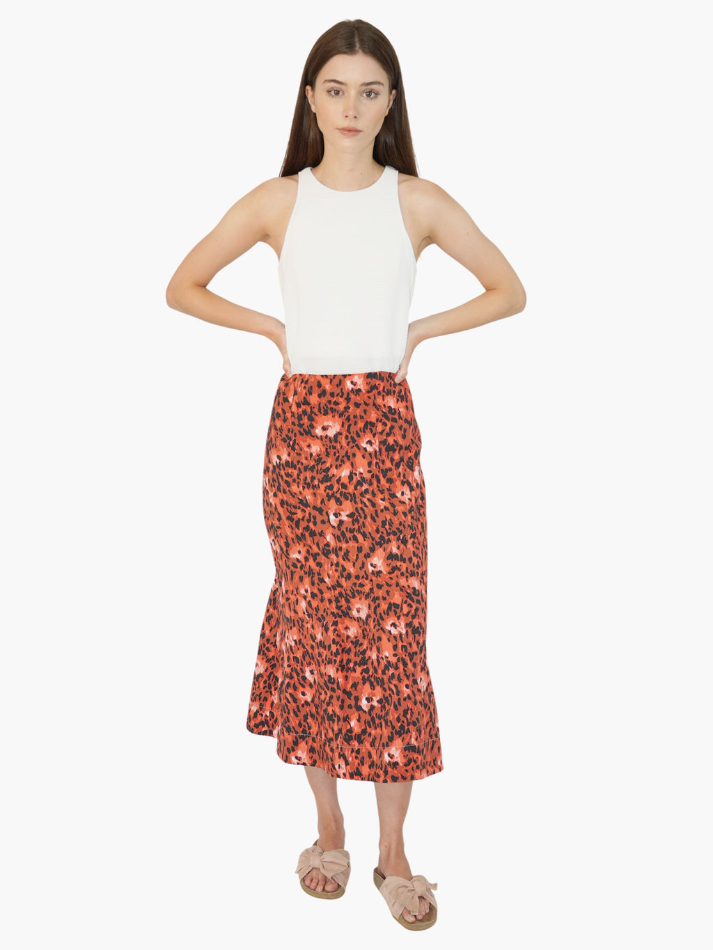 Floral Leopard Print Skirt
