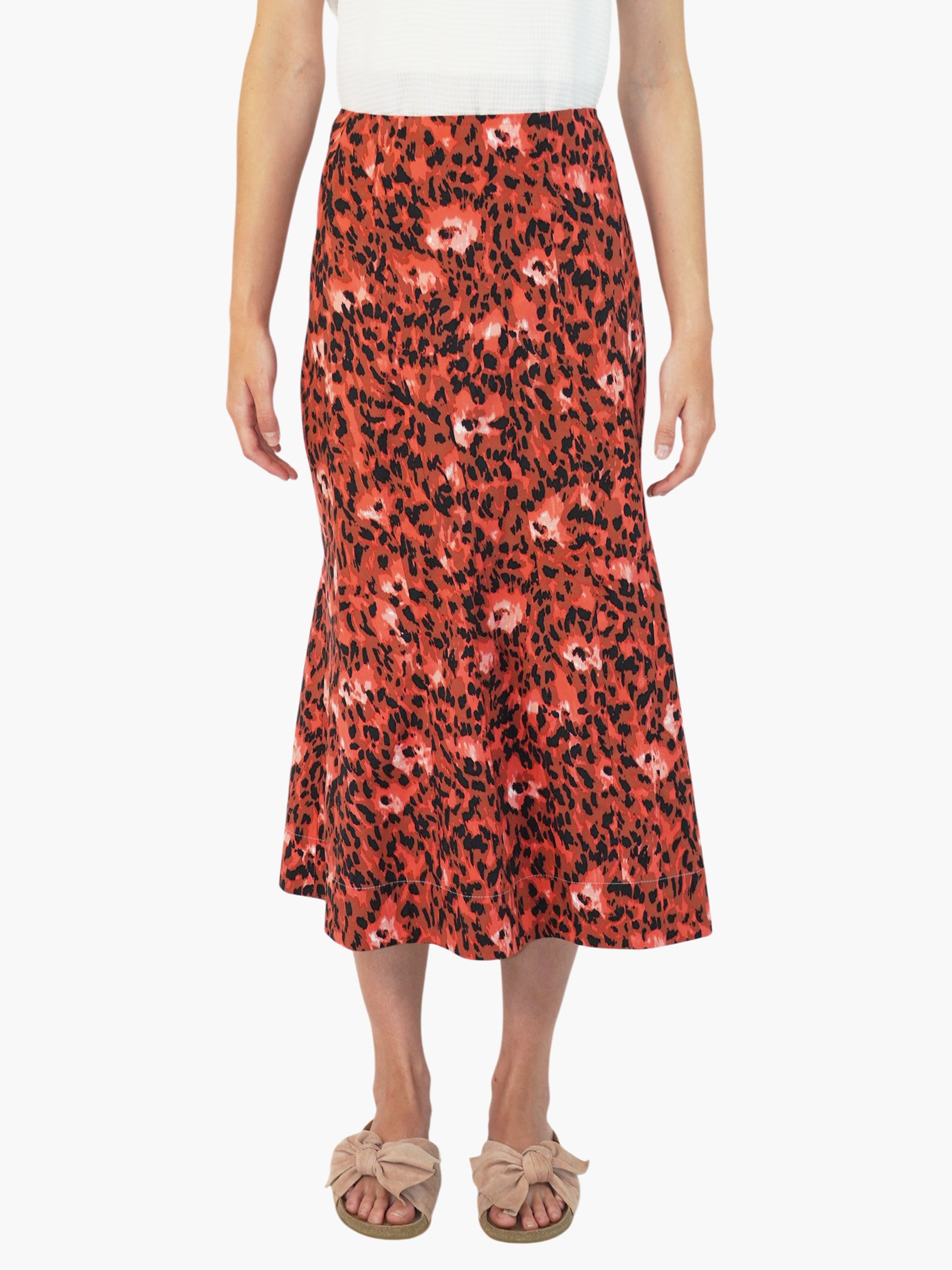 Floral Leopard Print Skirt