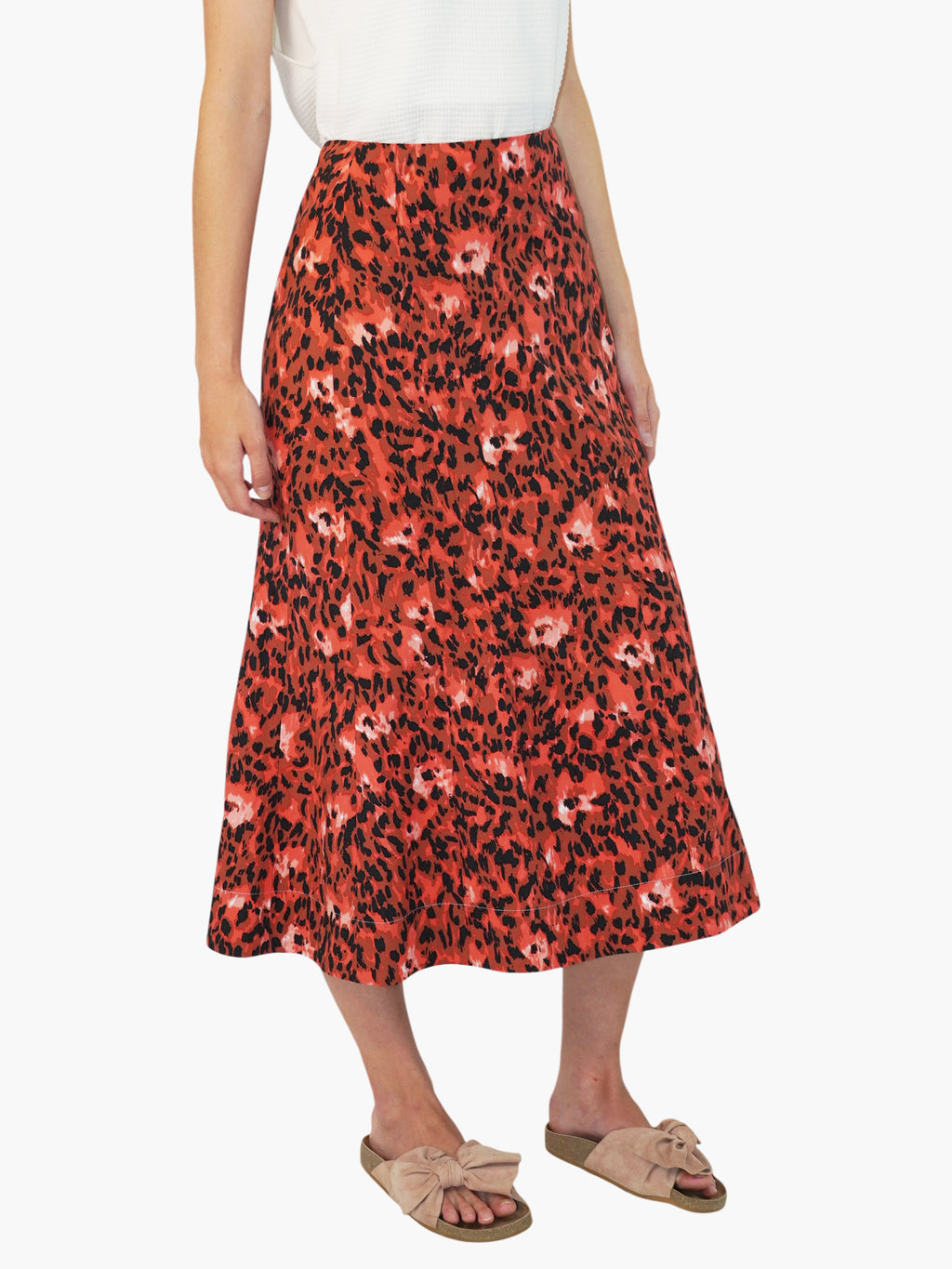 Floral Leopard Print Skirt