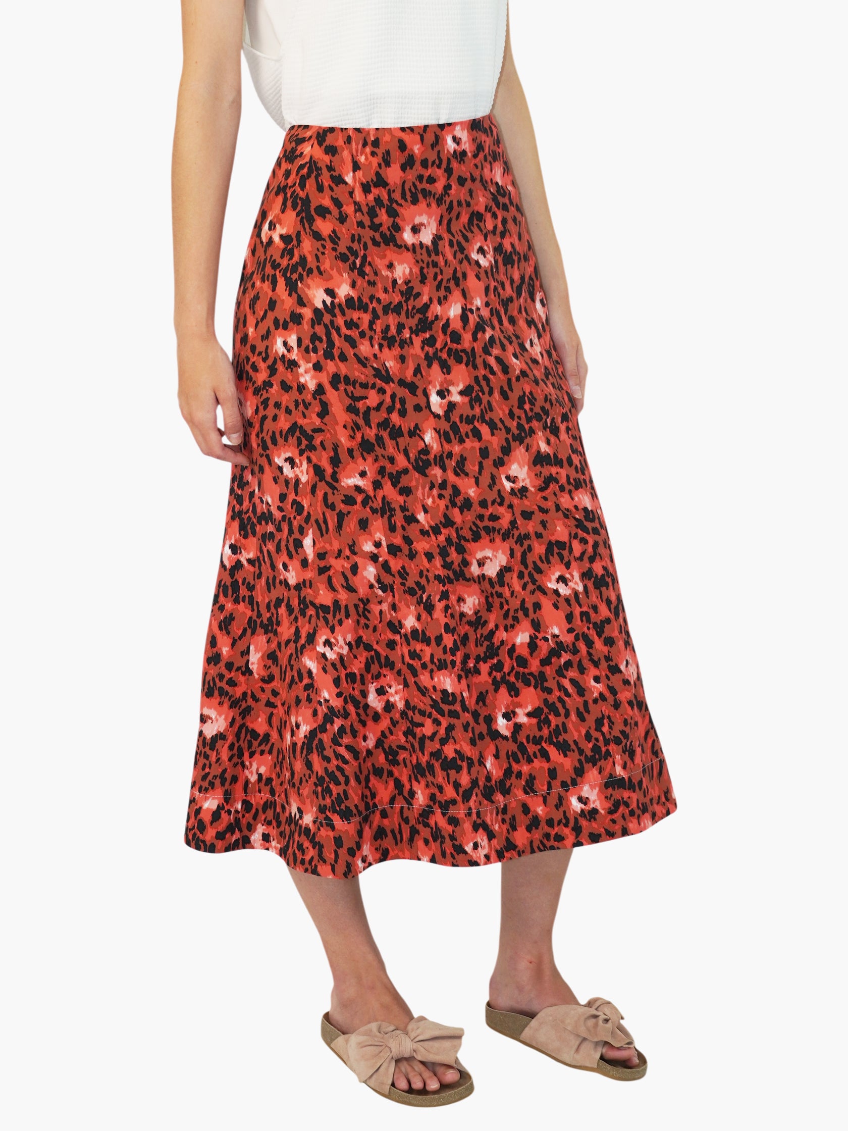 Floral Leopard Print Skirt