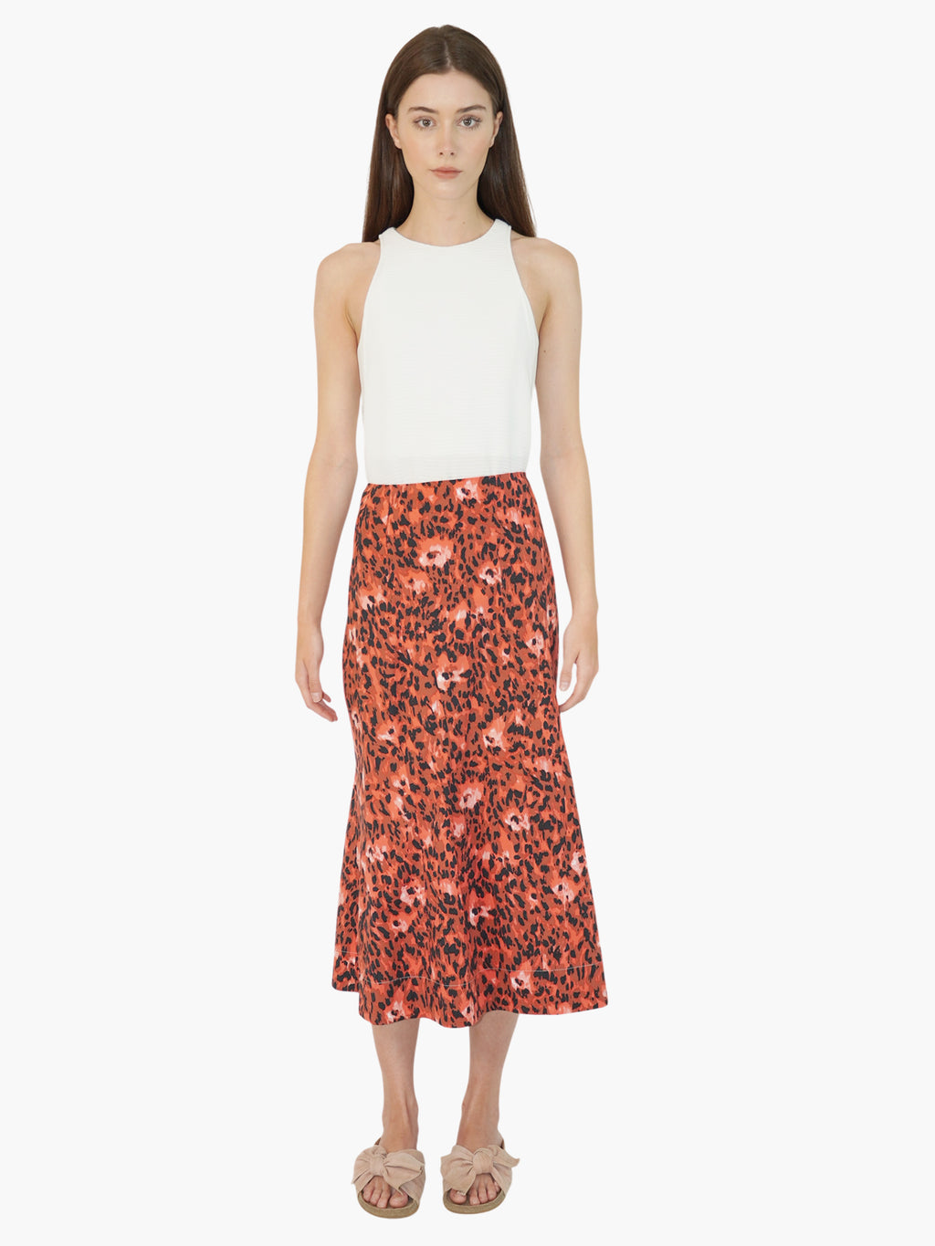 Floral Leopard Print Skirt