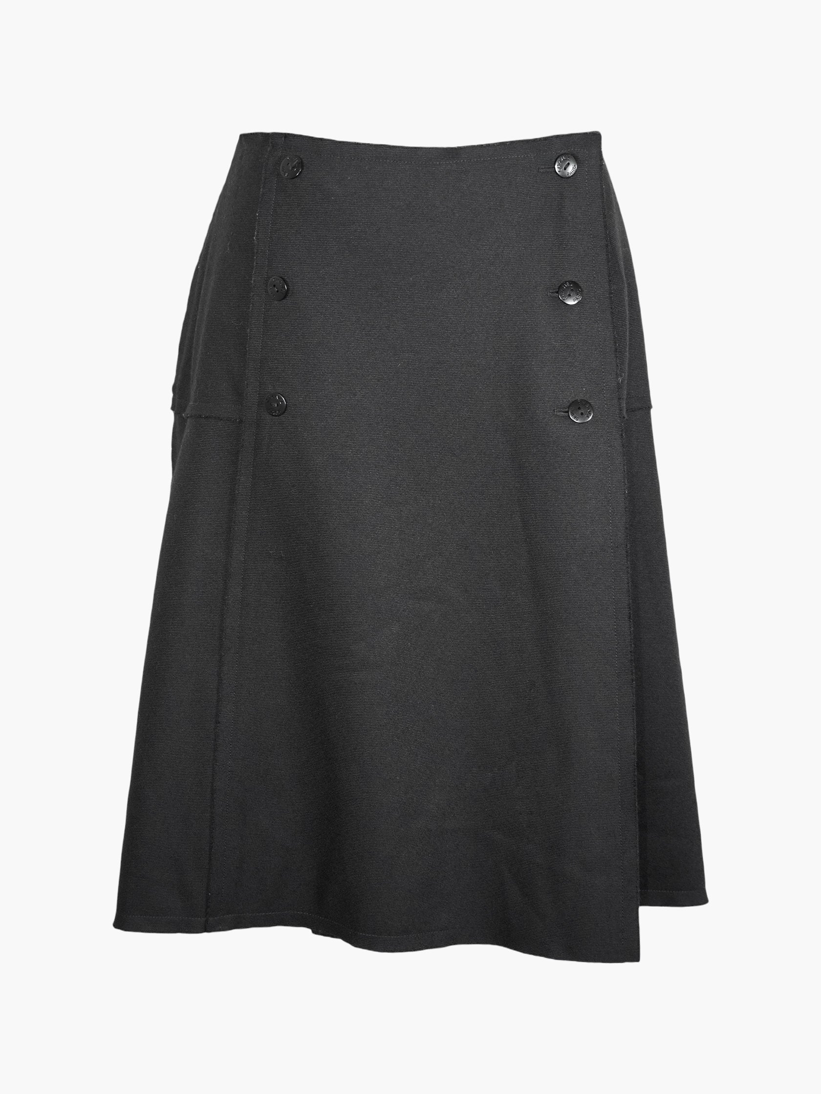 Double-Breasted Wool Skirt
