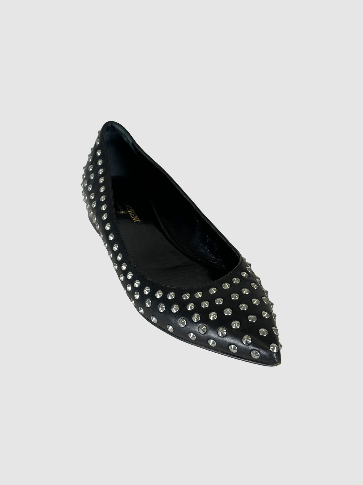 Studded Pointed Toe Flats - Size 39