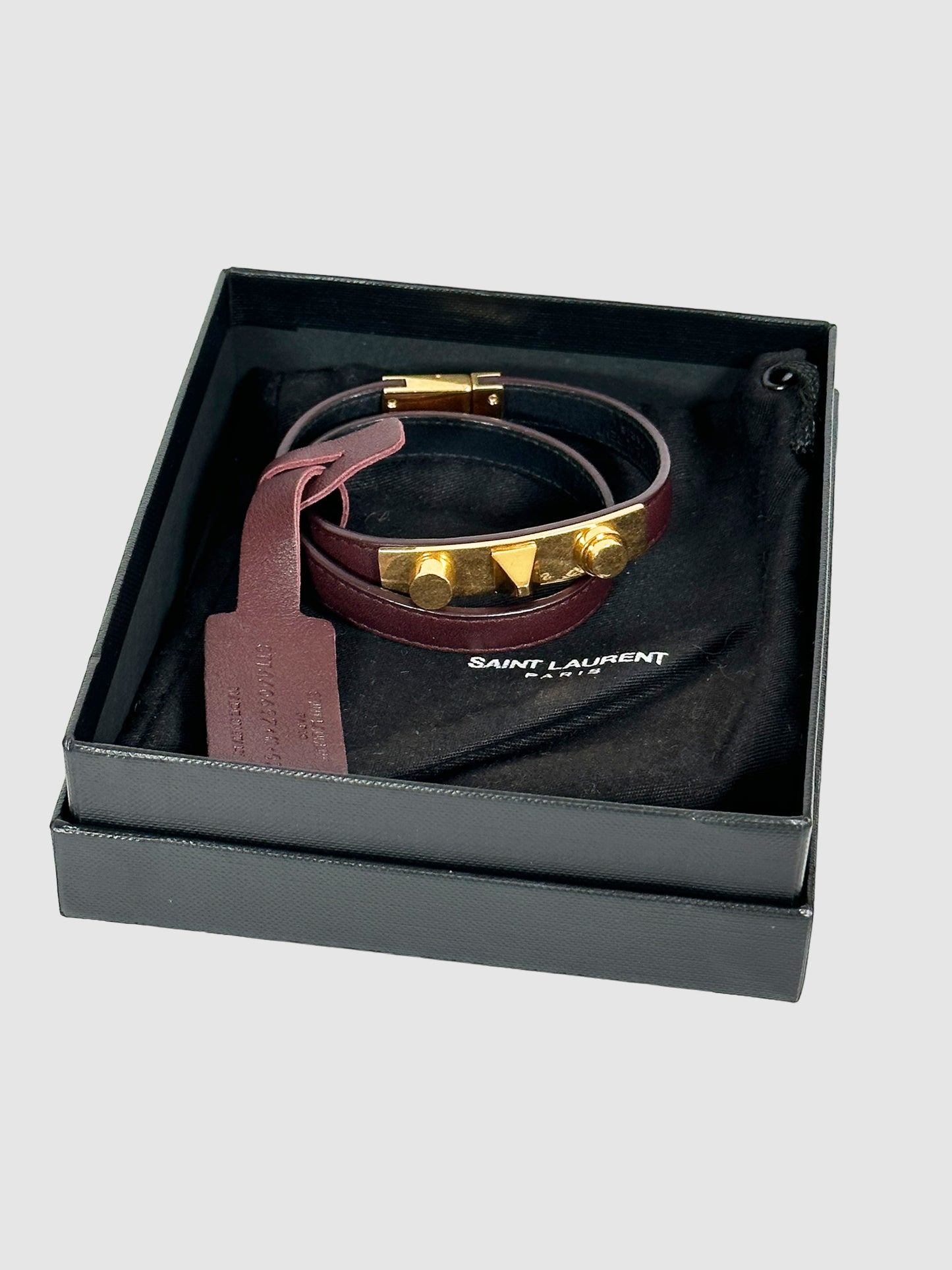 Leather Le Trois Clous Double Wrap Bracelet