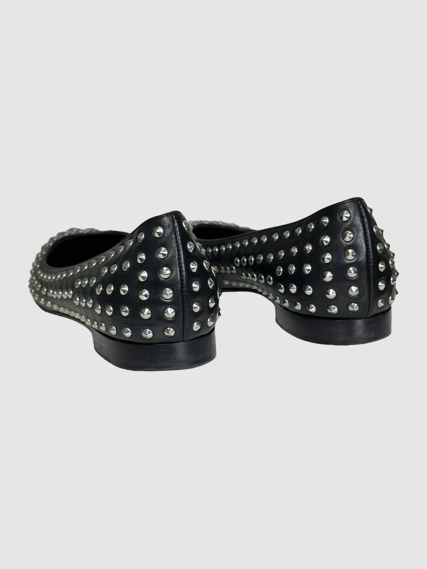 Studded Pointed Toe Flats - Size 39