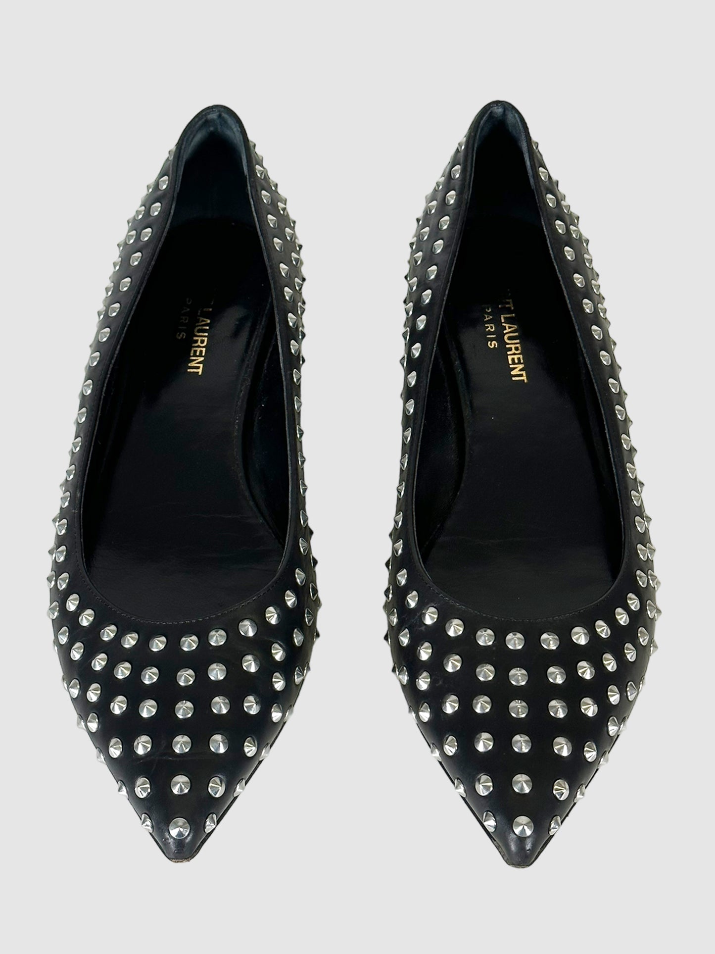 Studded Pointed Toe Flats - Size 39