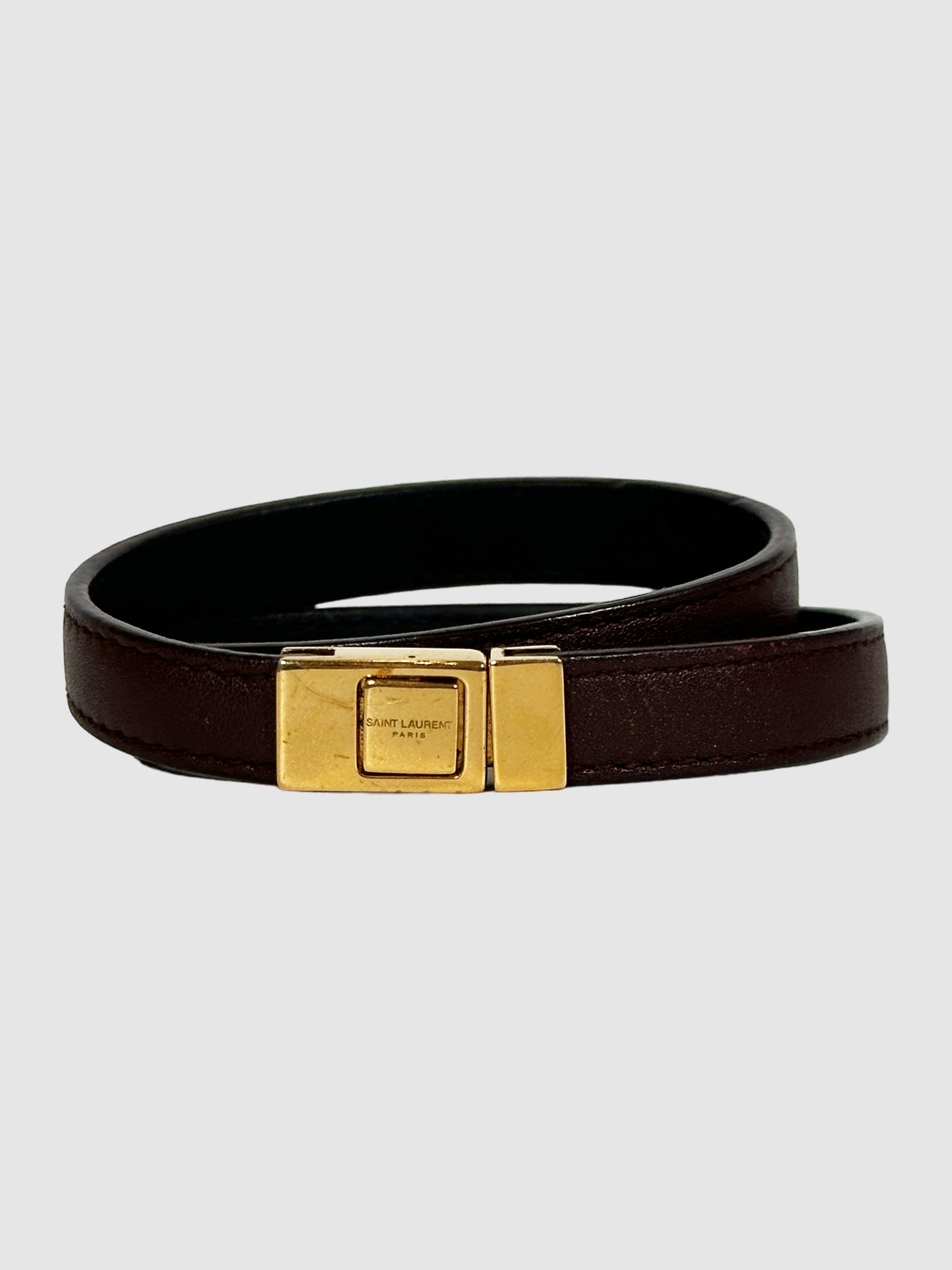 Leather Le Trois Clous Double Wrap Bracelet