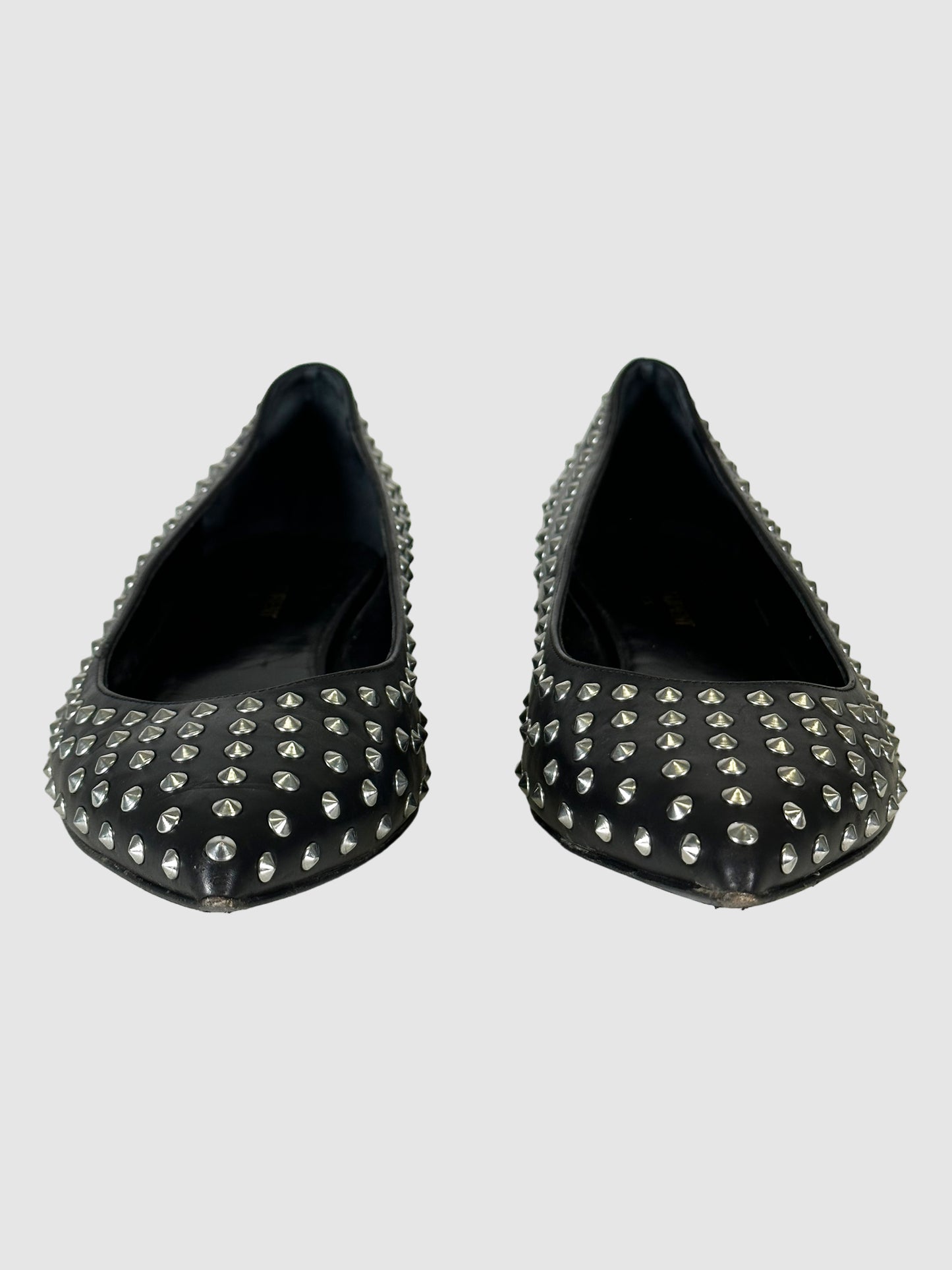 Studded Pointed Toe Flats - Size 39