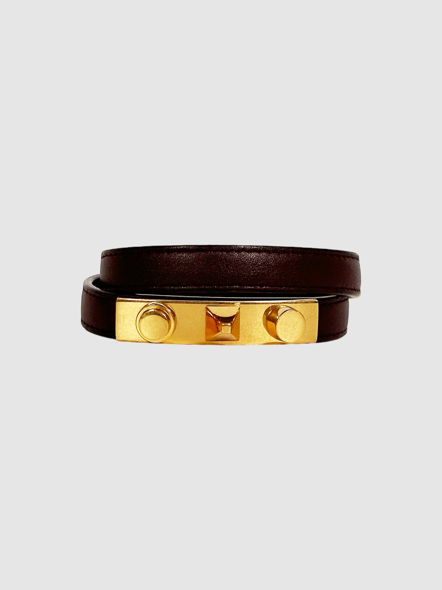 Leather Le Trois Clous Double Wrap Bracelet