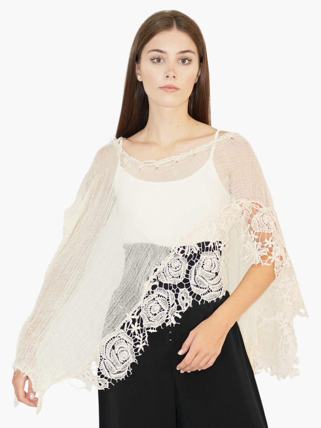 Lace Trim Shawl