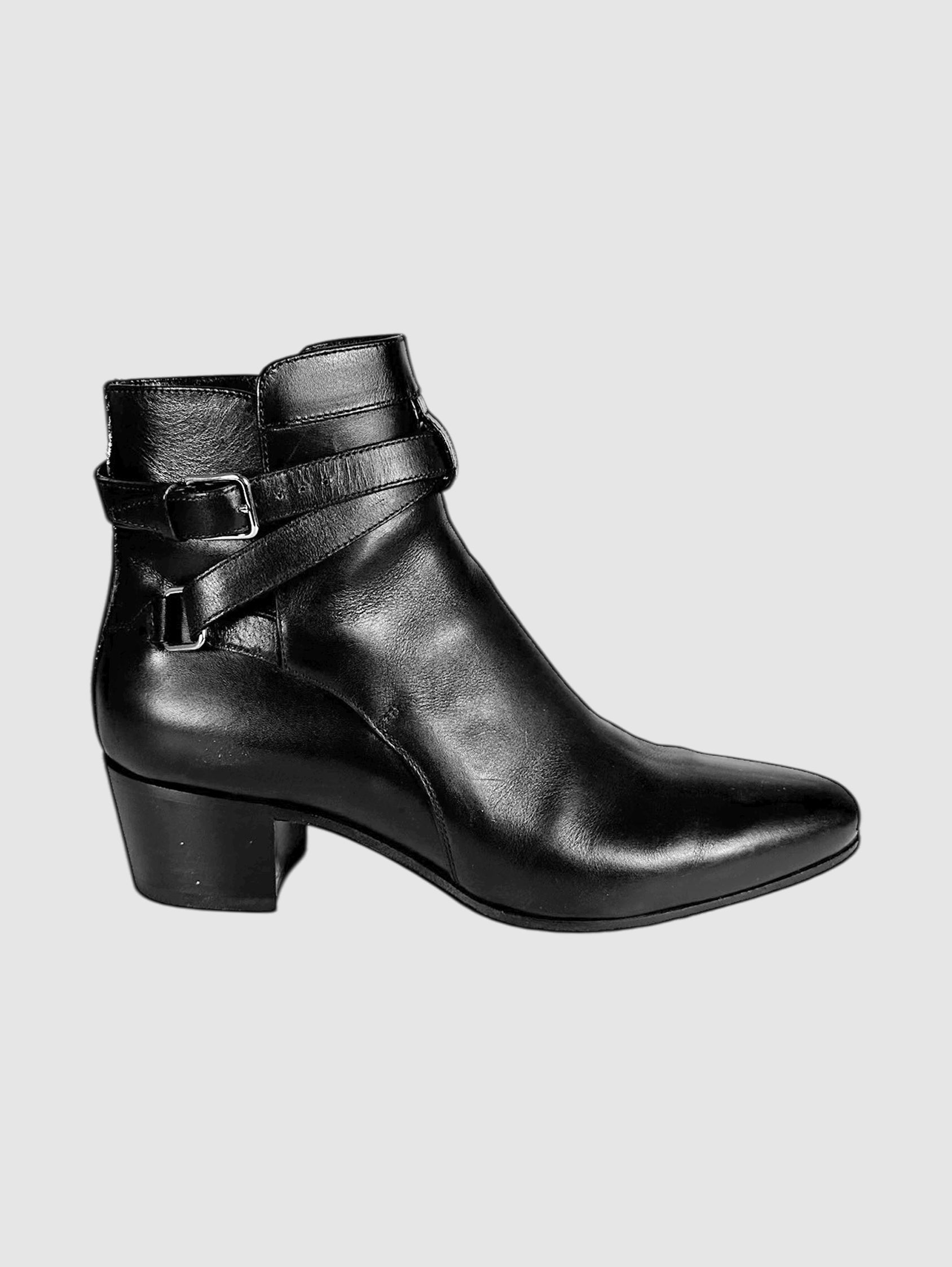 Buckle Strap Heeled Ankle Boots