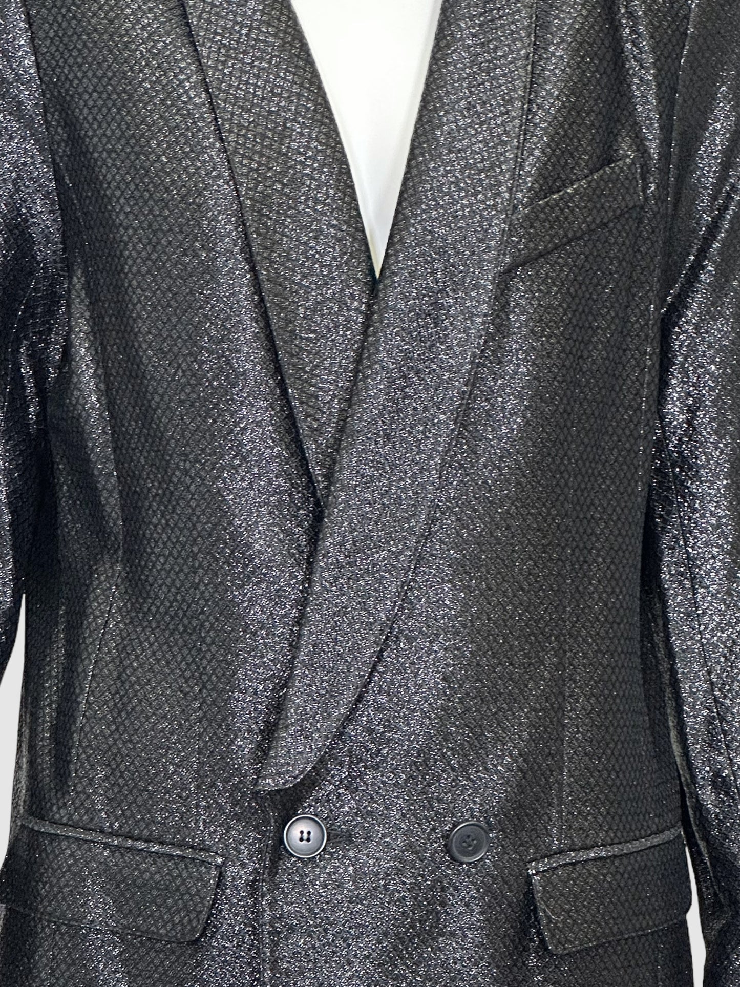 Shimmery Double-Breasted Blazer - Size 10