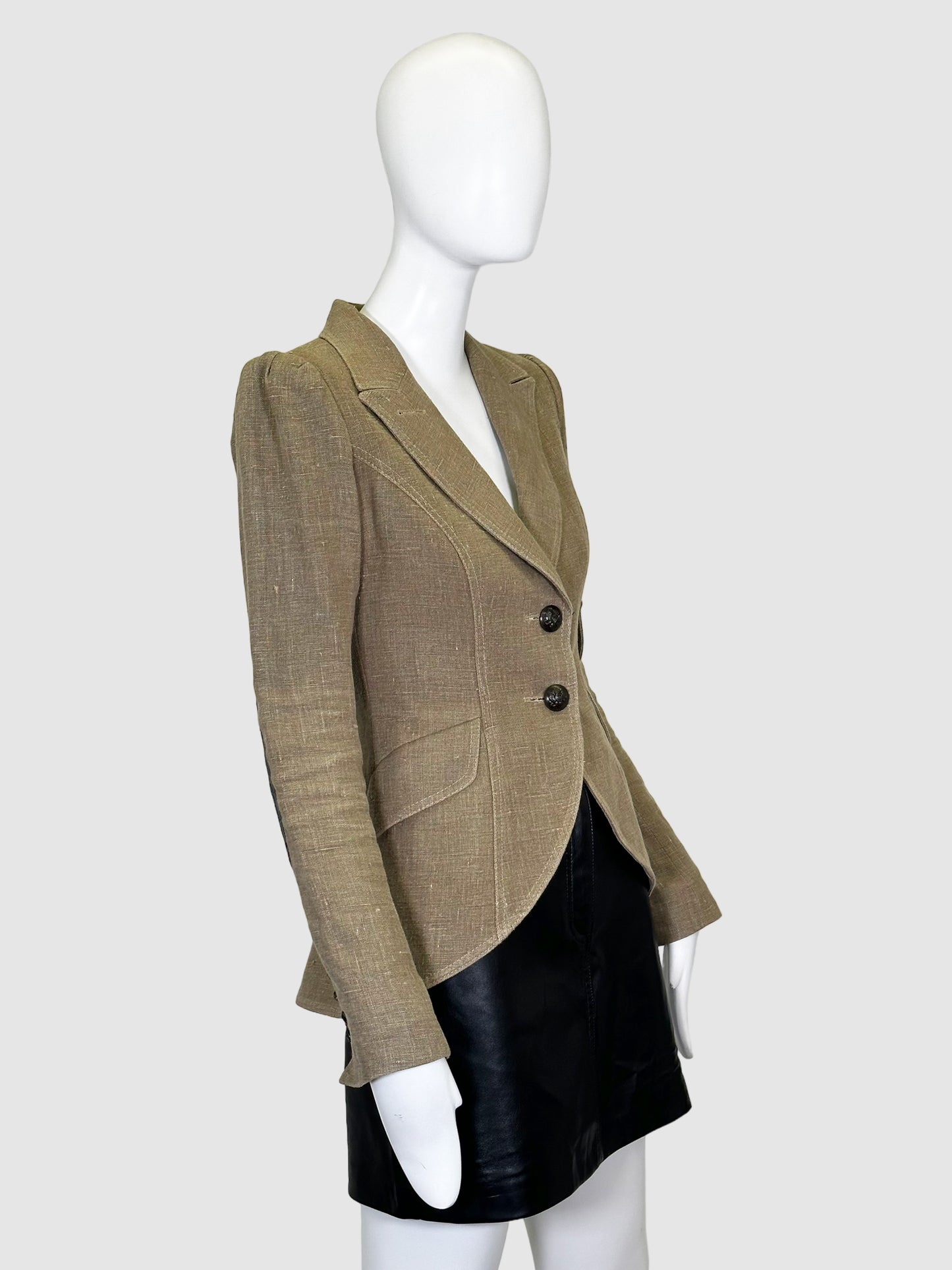 Smythe Fitted Linen Blazer - Size 2