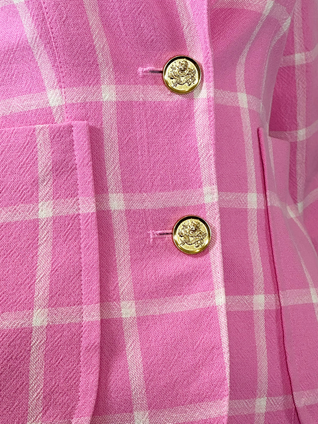 Smythe Plaid Cotton Blazer - Size 4