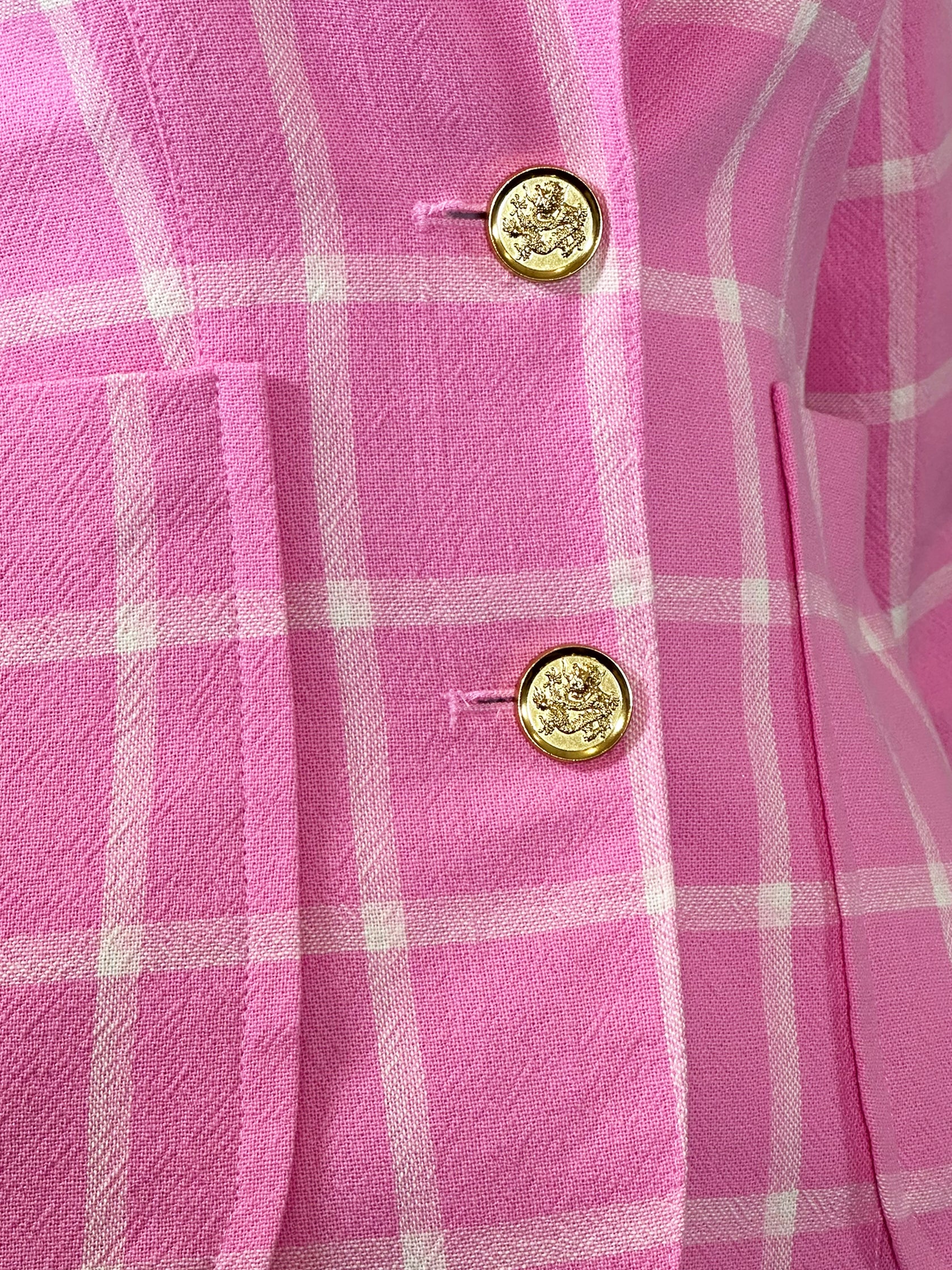 Smythe Plaid Cotton Blazer - Size 4