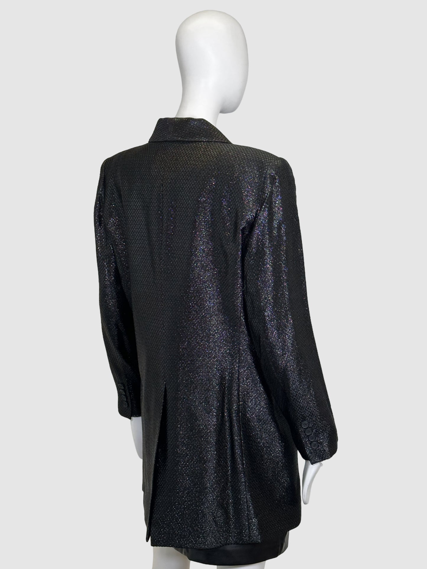 Shimmery Double-Breasted Blazer - Size 10