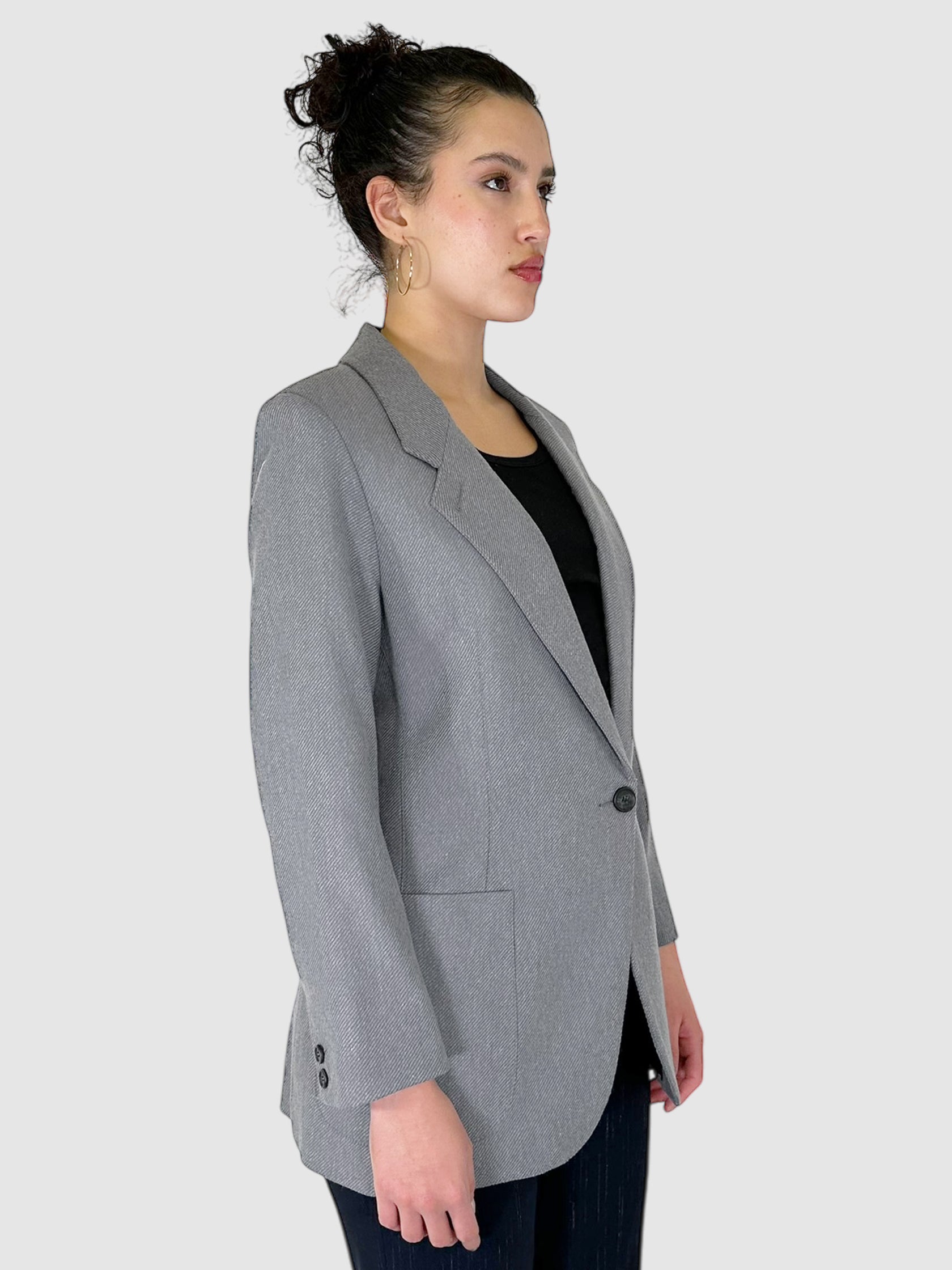 Wool Twill Single Button Blazer