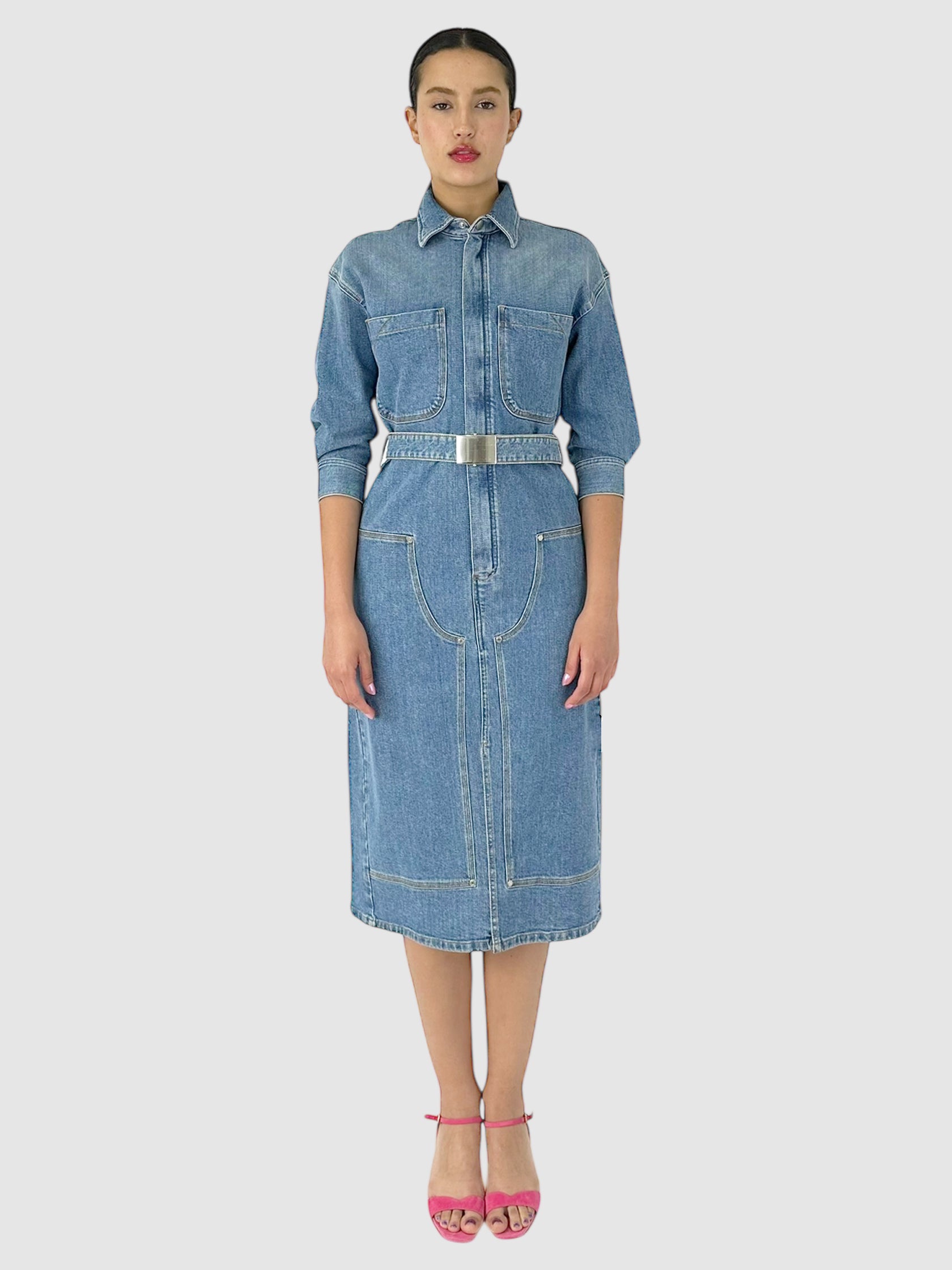 Denim Belted Dress