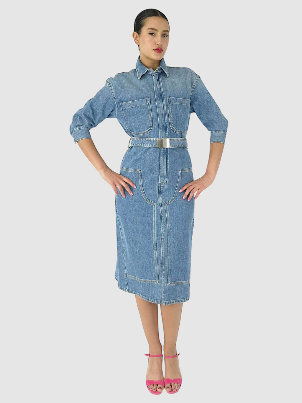 Denim Belted Dress