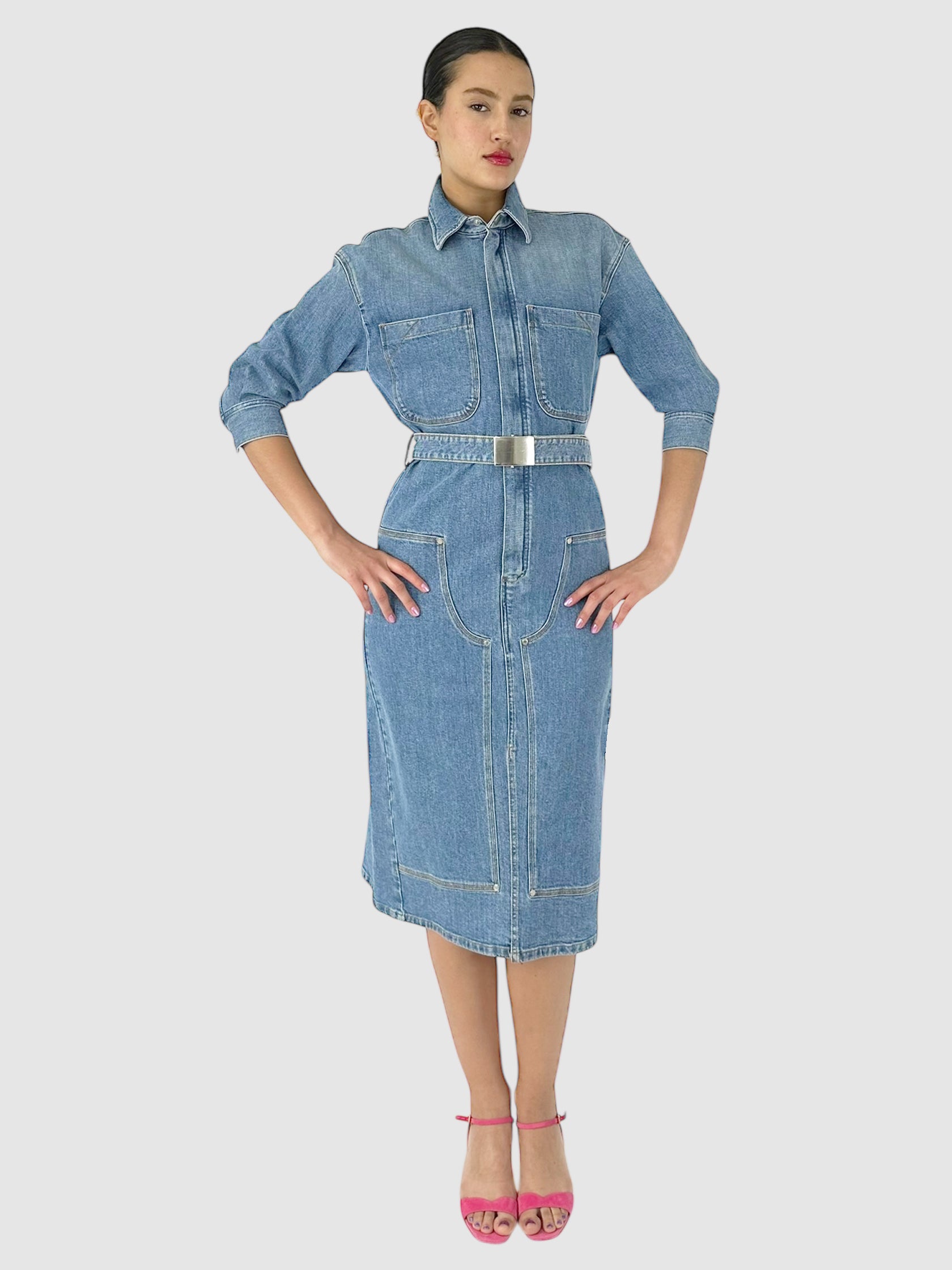 Denim Belted Dress