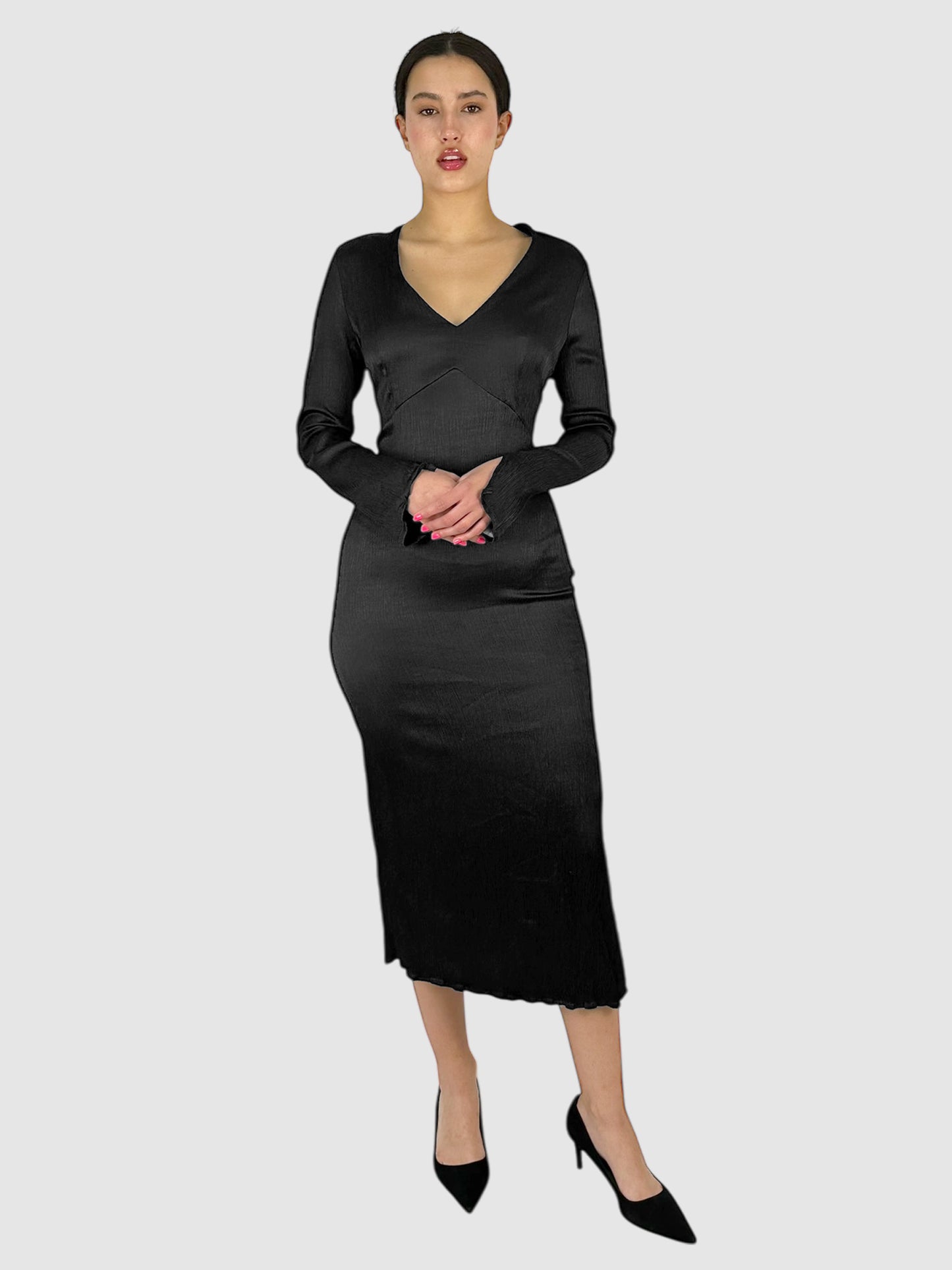 Crinkled Midi Dress