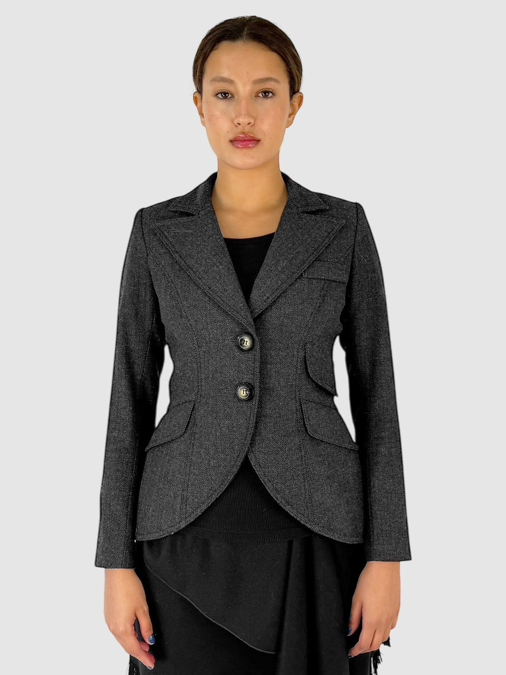 Herringbone Wool Blazer