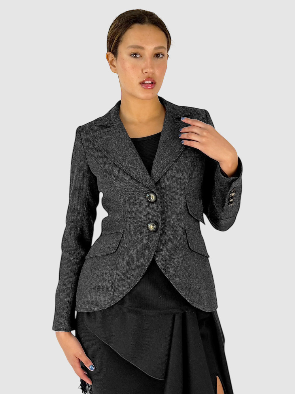 Herringbone Wool Blazer
