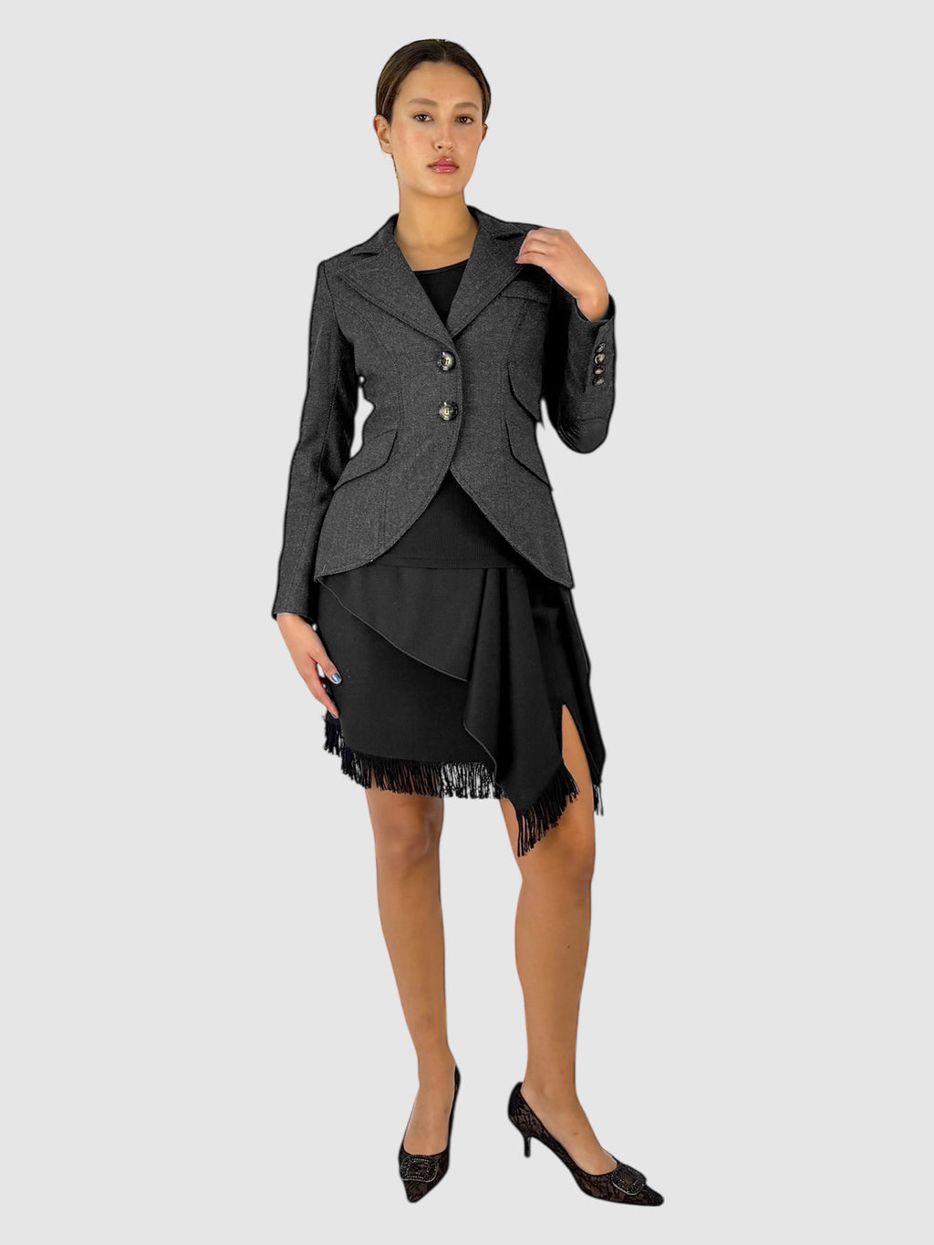 Herringbone Wool Blazer