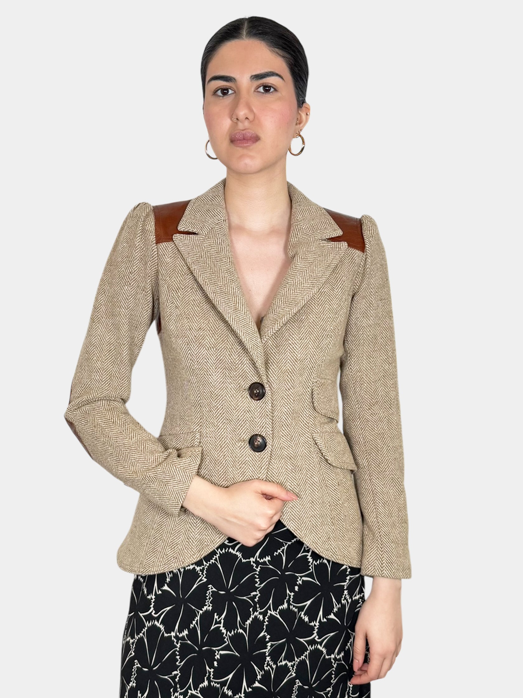 Wool Single-Breasted Blazer - Size 4
