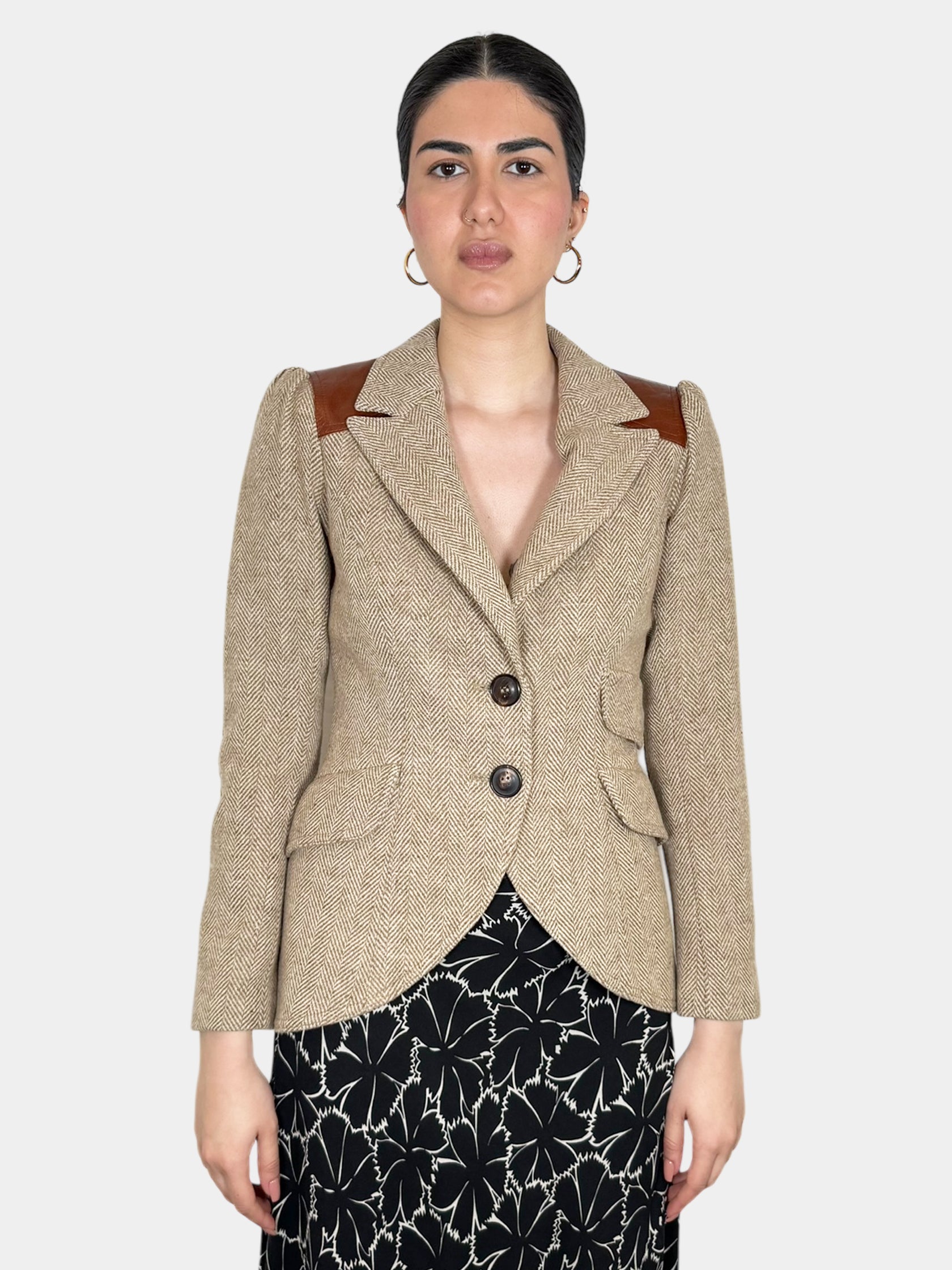 Wool Single-Breasted Blazer - Size 4