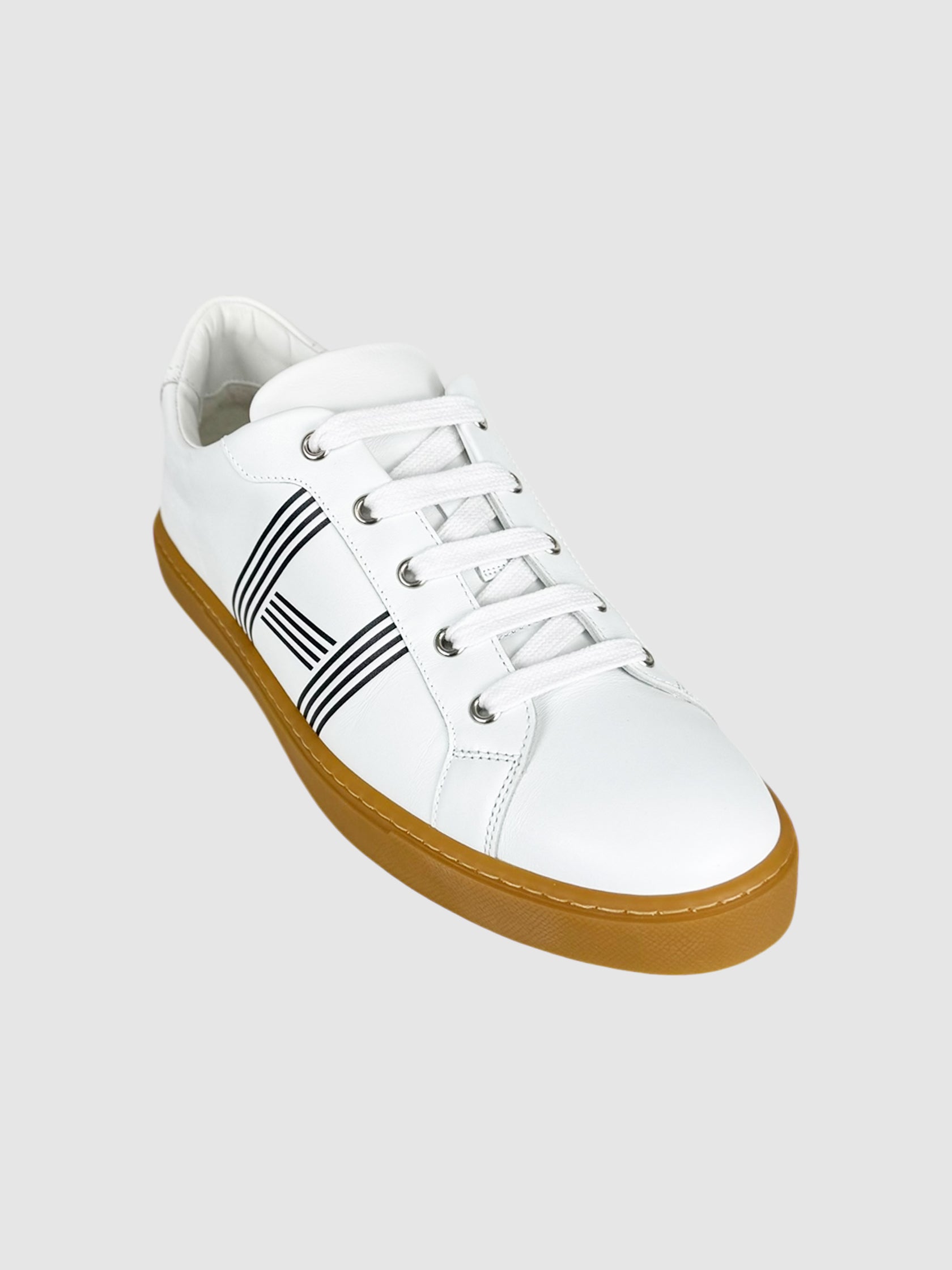 Hermès White Leather Advantage Sneakers, Size 41 Luxury Designer Resale Consignment Toronto Secondhand Pre-Loved