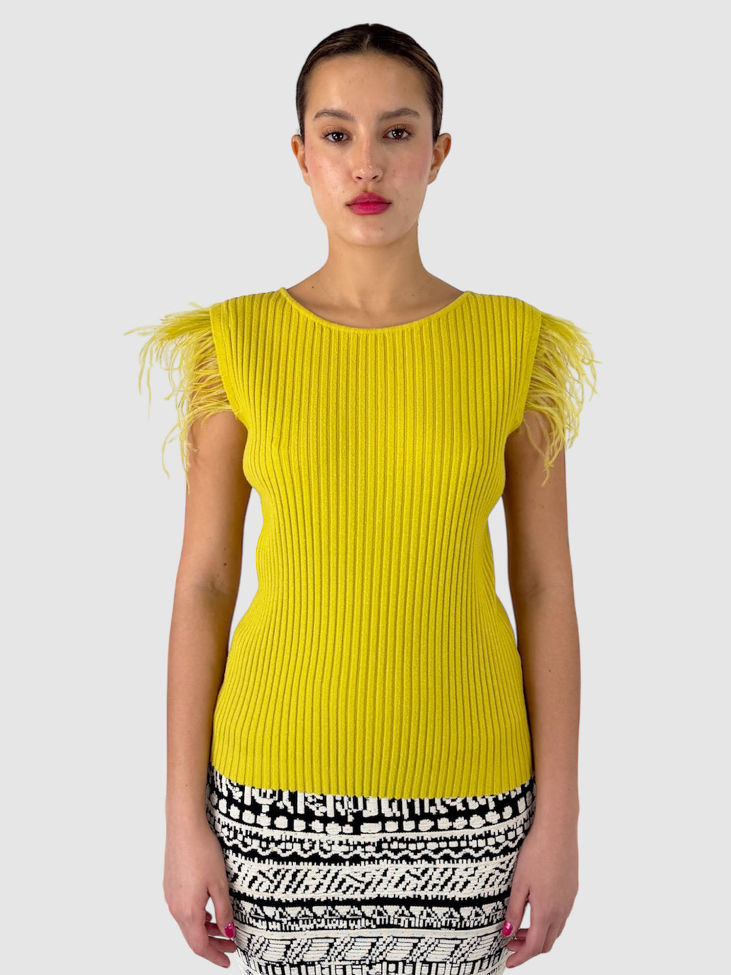 Feathered Ribbed Top