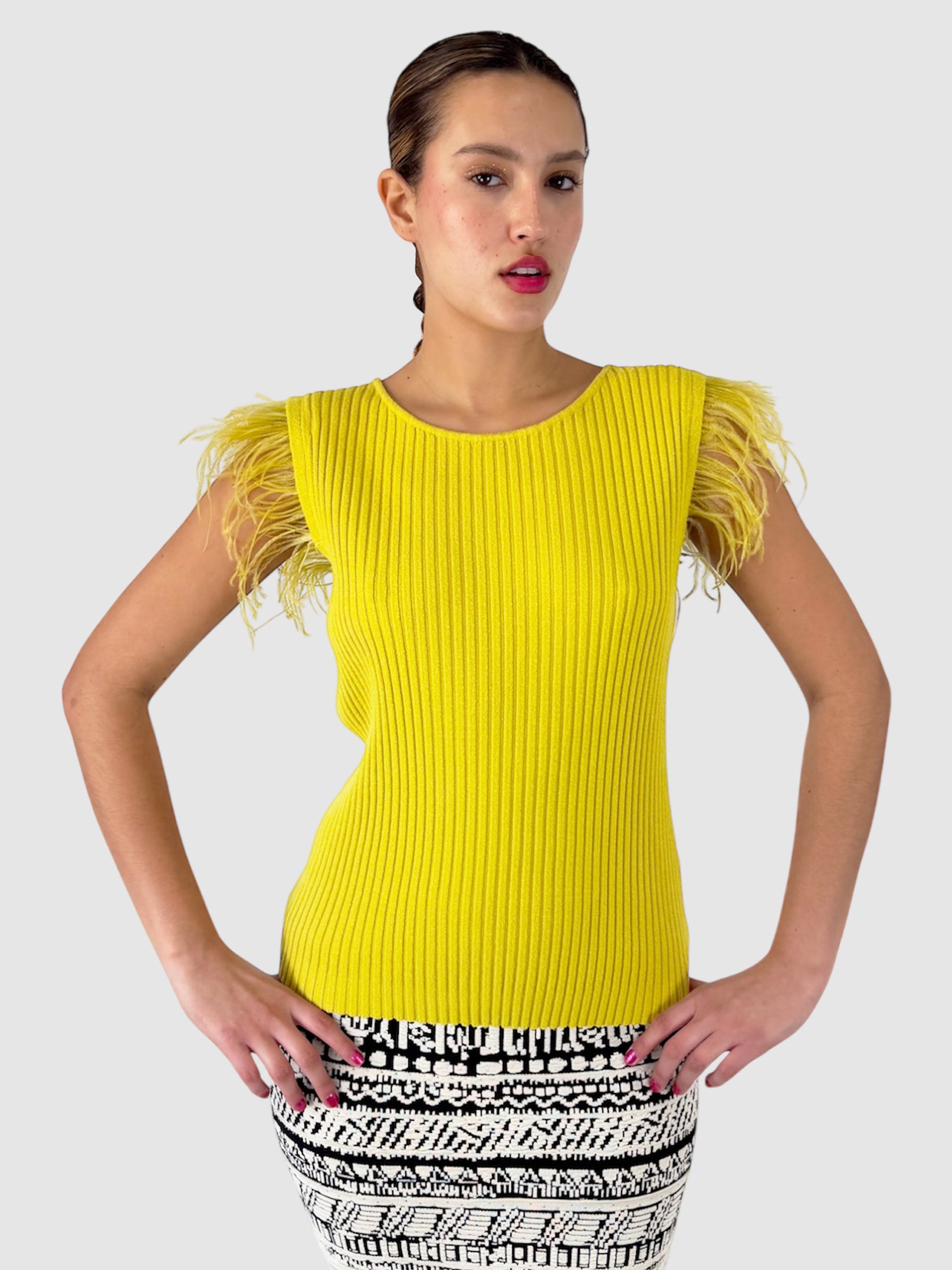 Feathered Ribbed Top