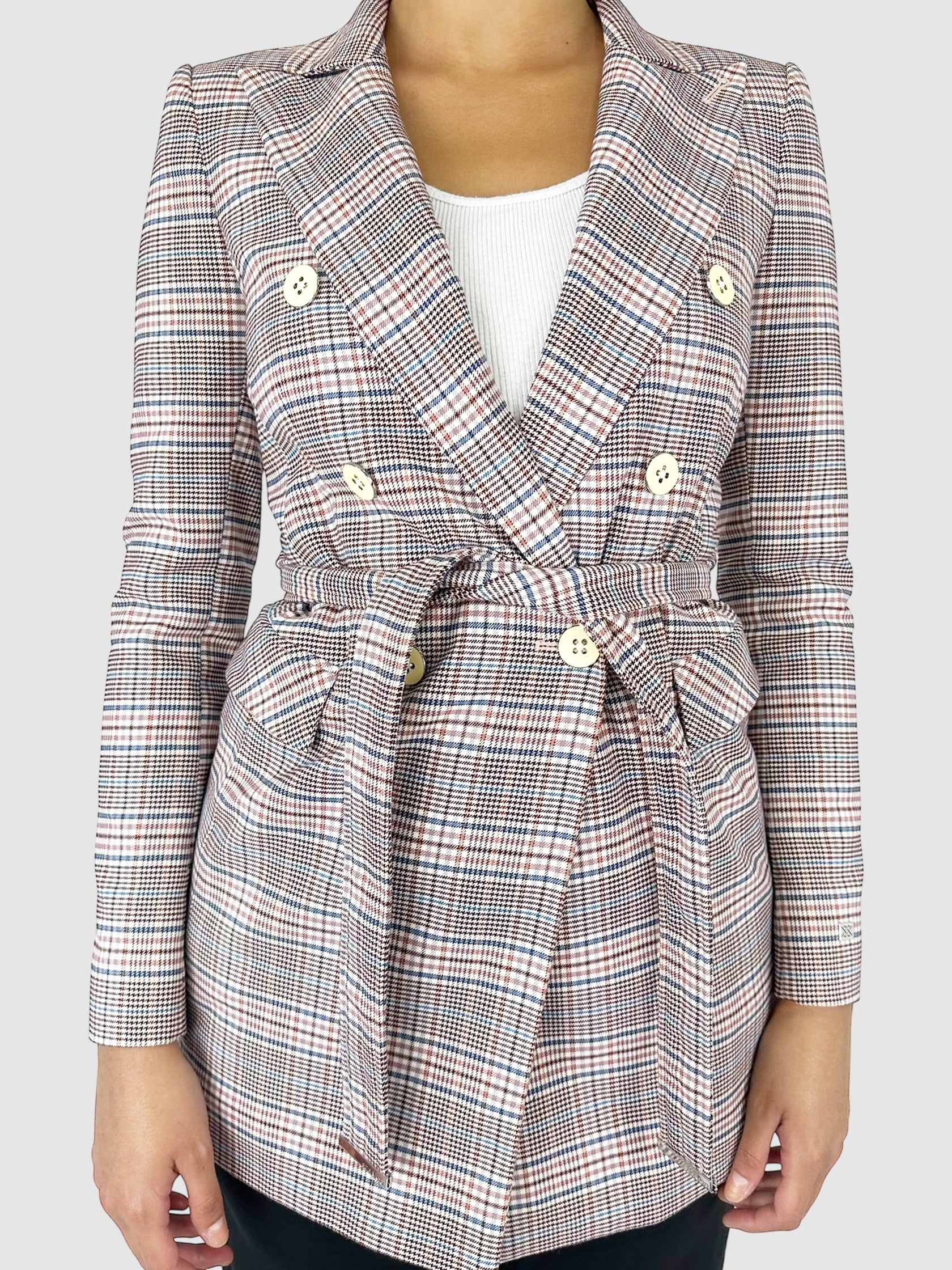 Plaid Belted Blazer