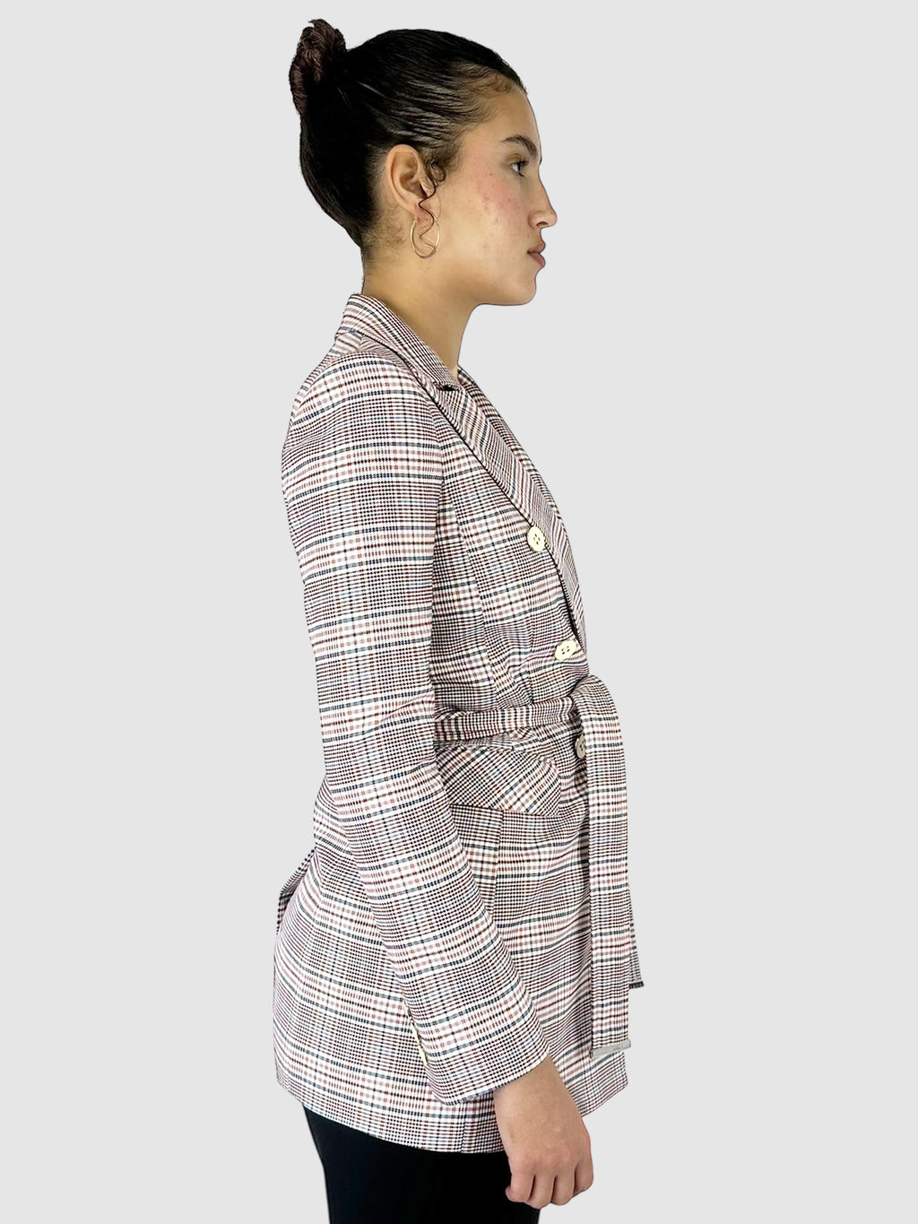 Plaid Belted Blazer