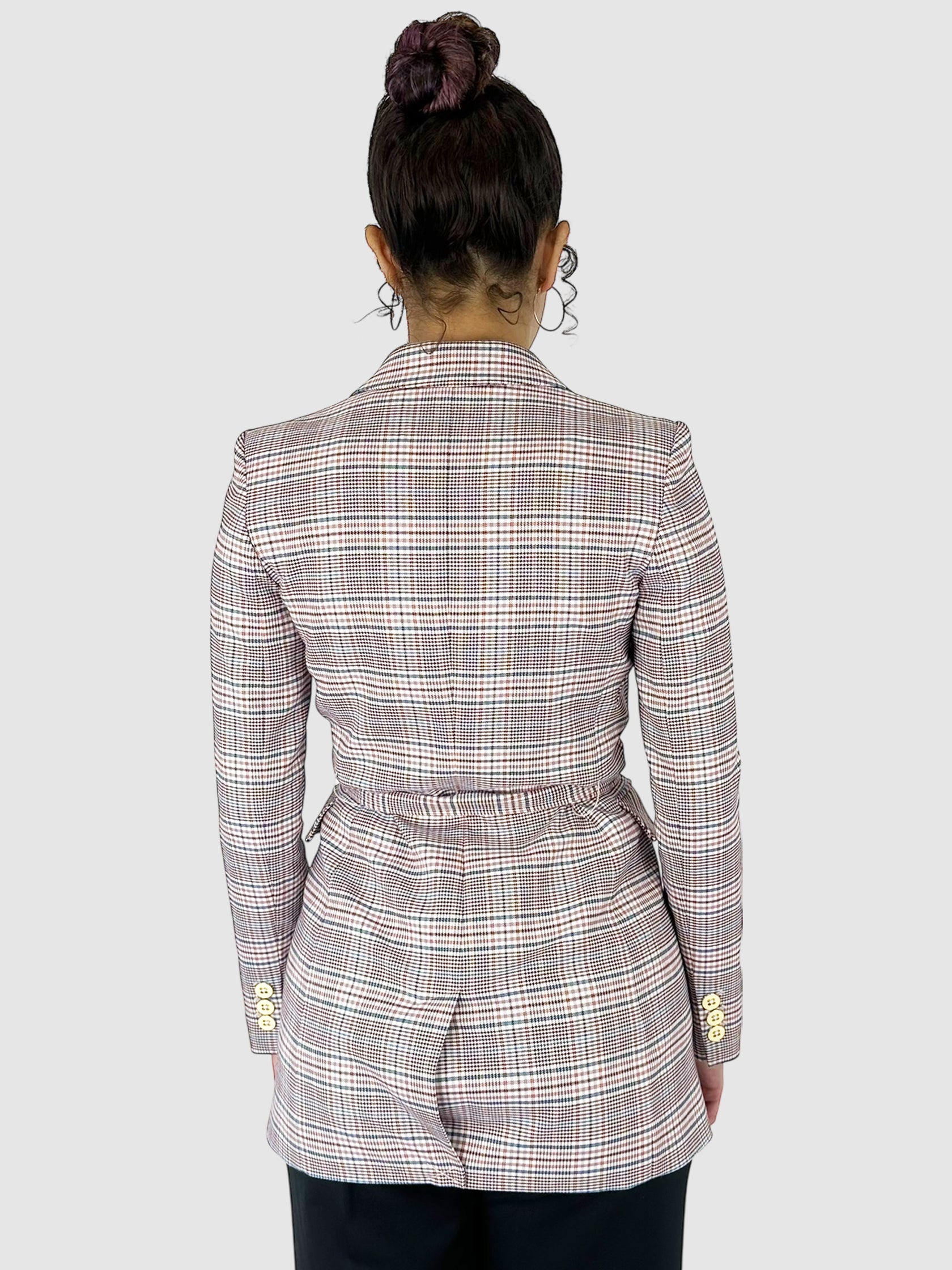 Plaid Belted Blazer
