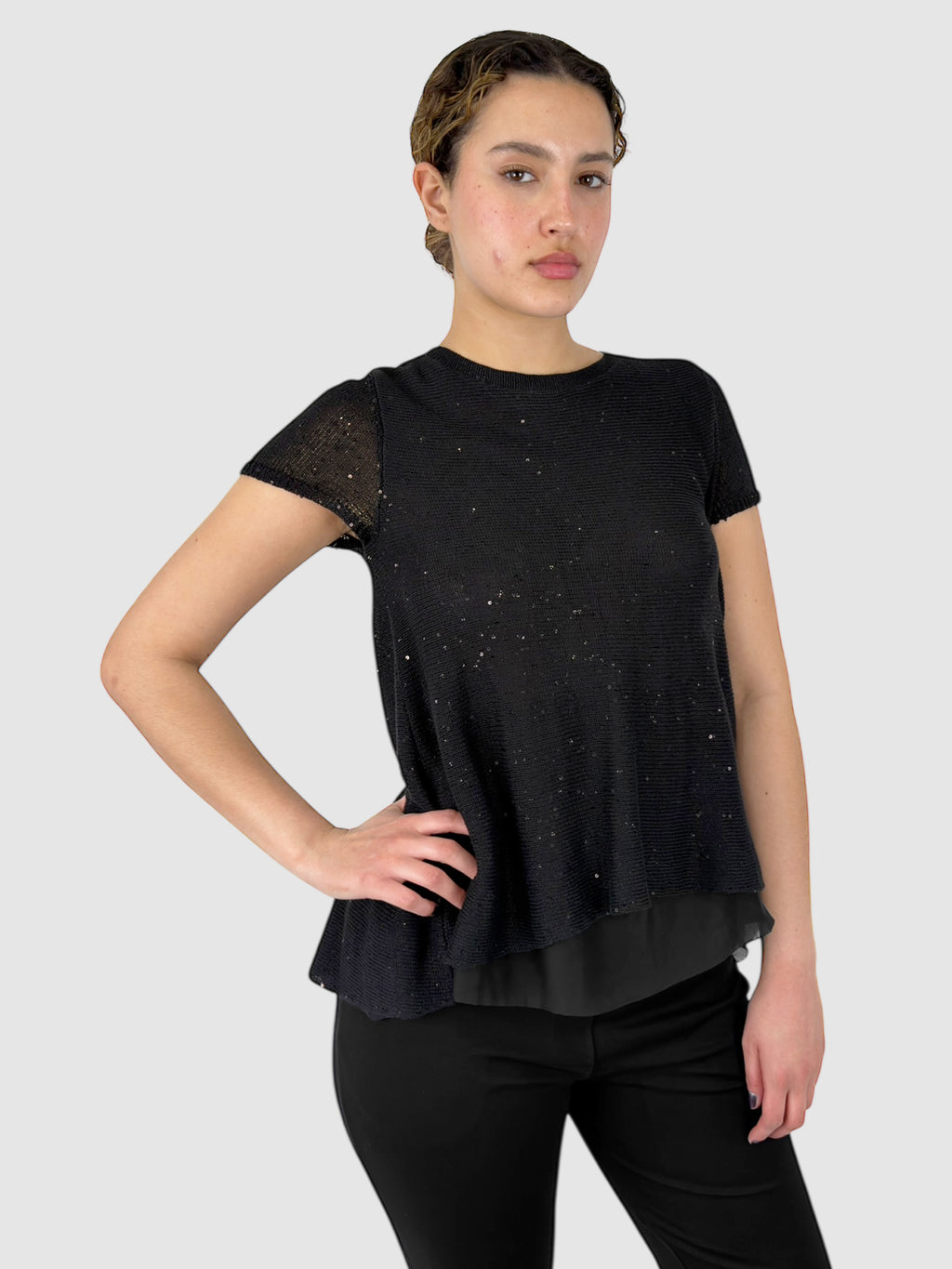 Silk Sequinned Top