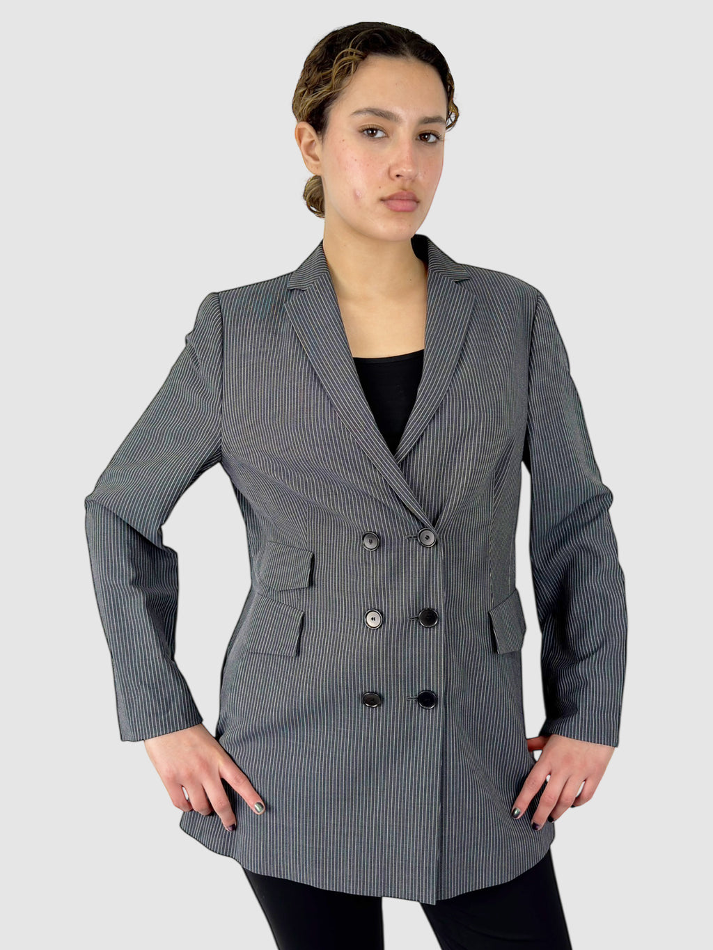Wool Pinstripe Blazer