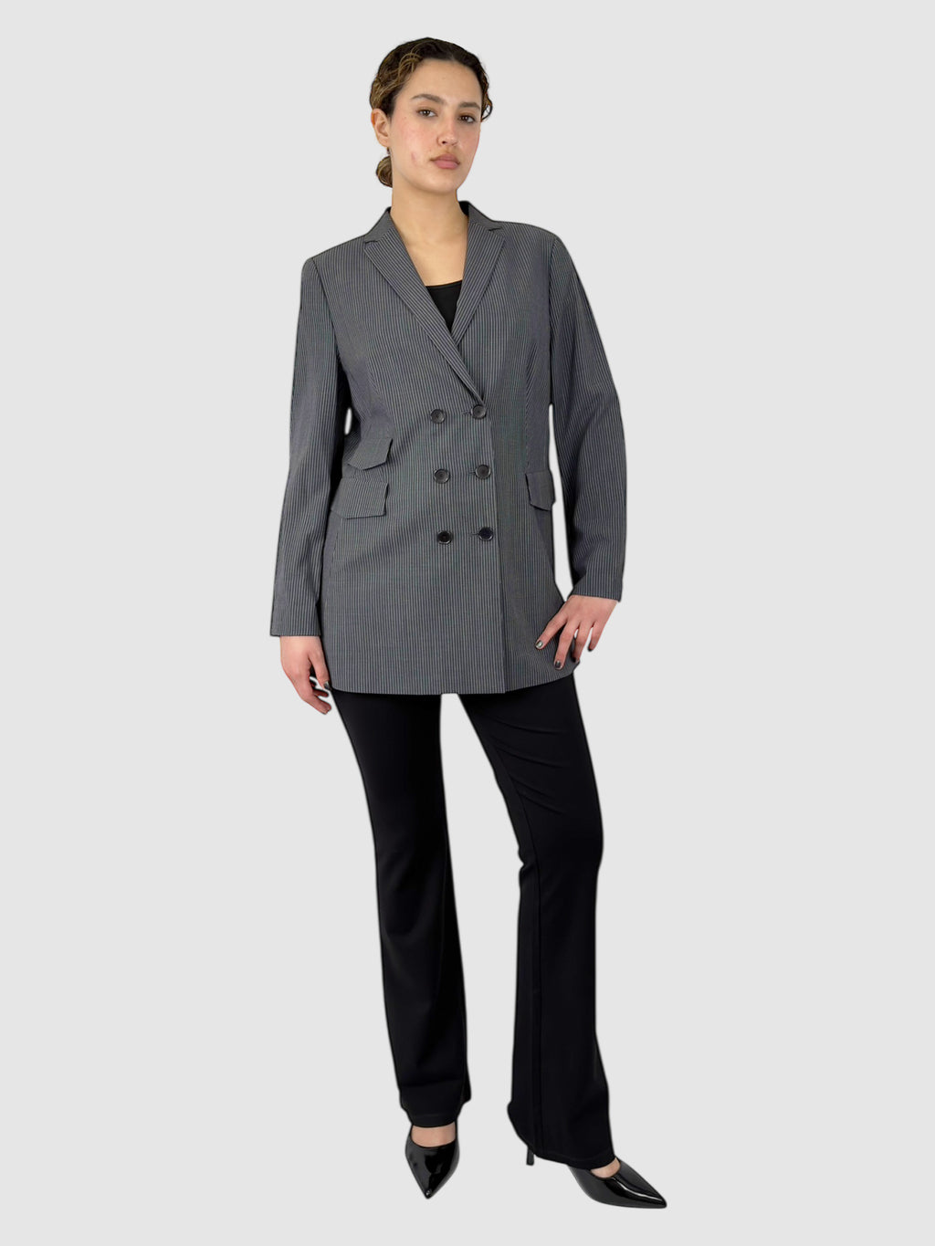 Wool Pinstripe Blazer