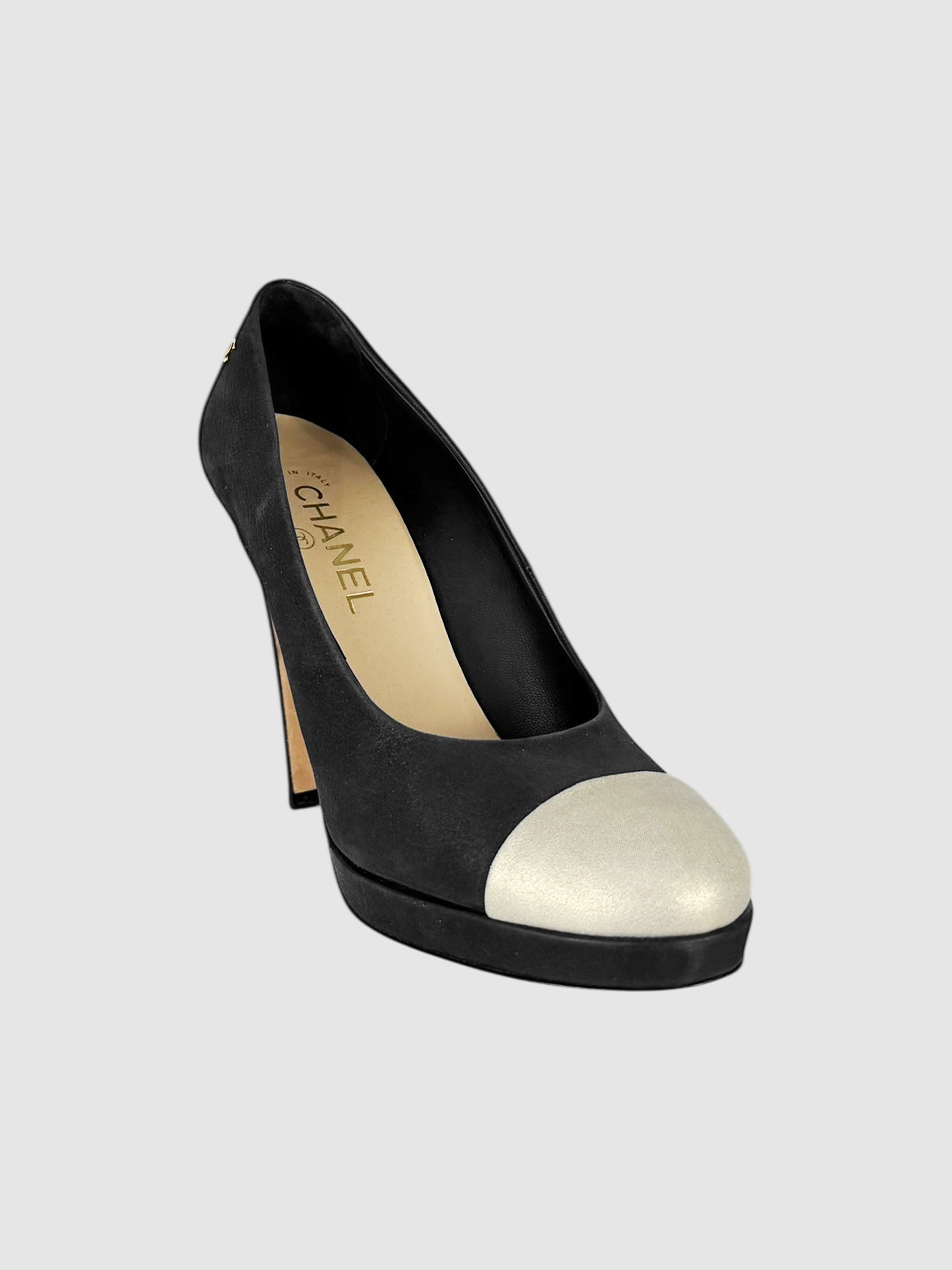 Leather Cap Toe Pumps