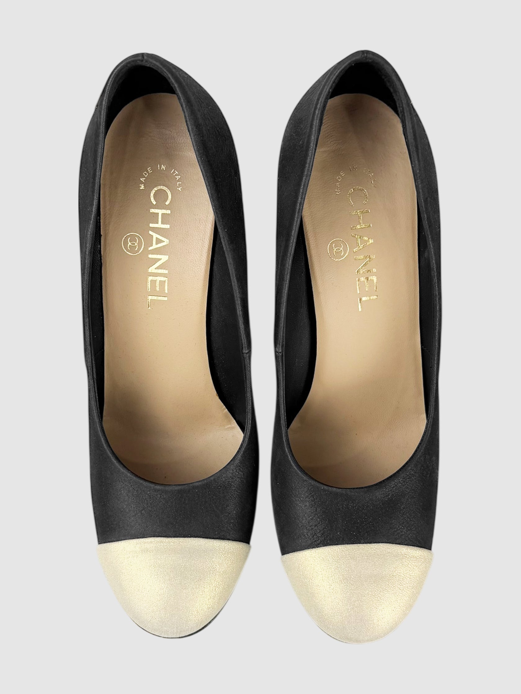 Leather Cap Toe Pumps