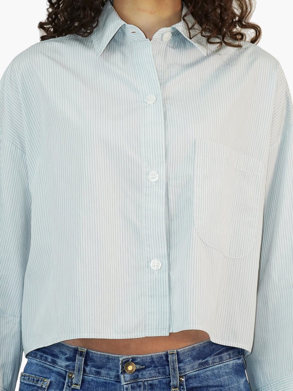 Pinstripe Button-Up Top