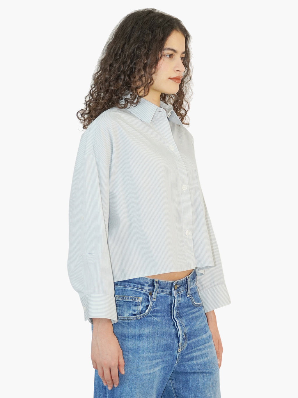 Pinstripe Button-Up Top