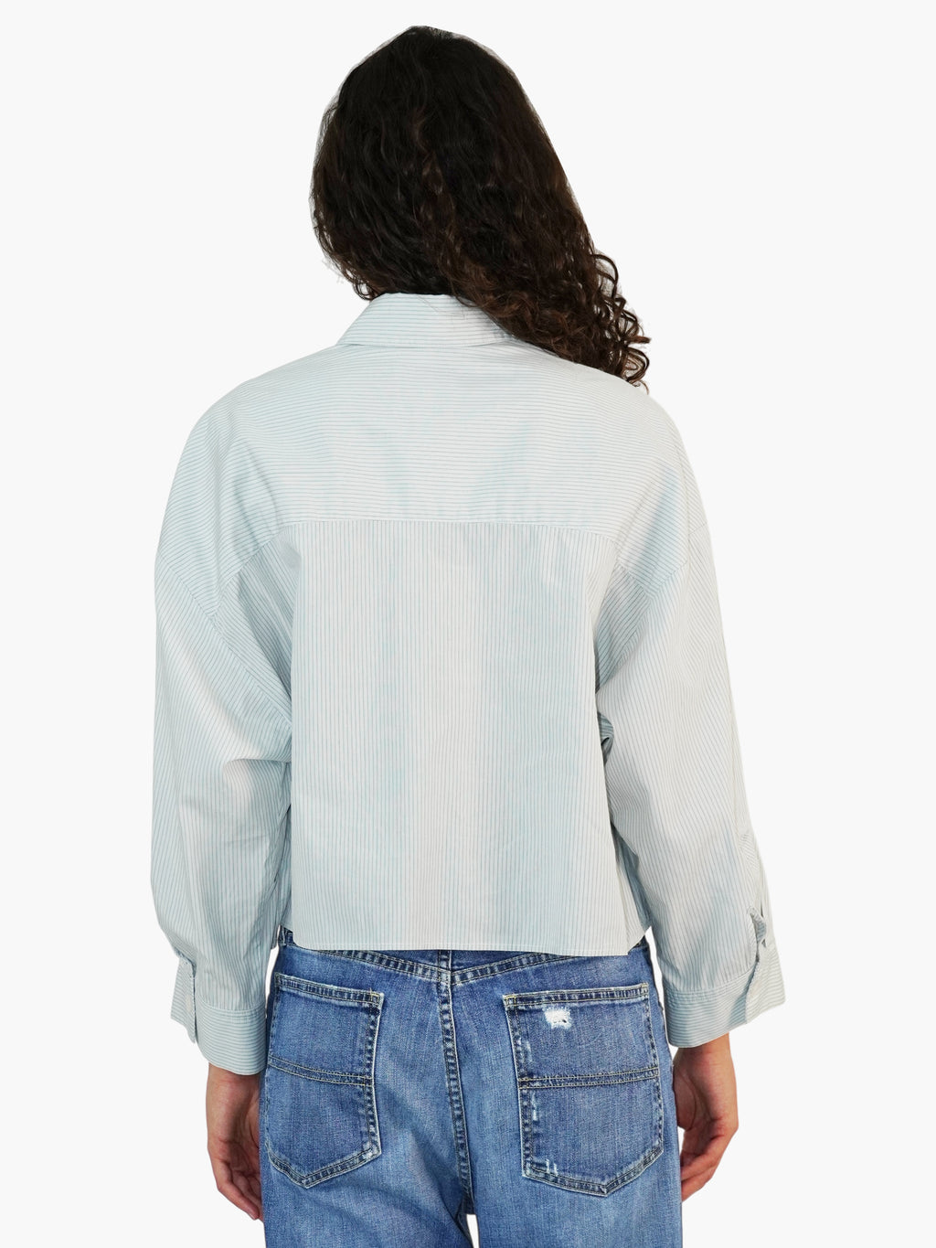Pinstripe Button-Up Top