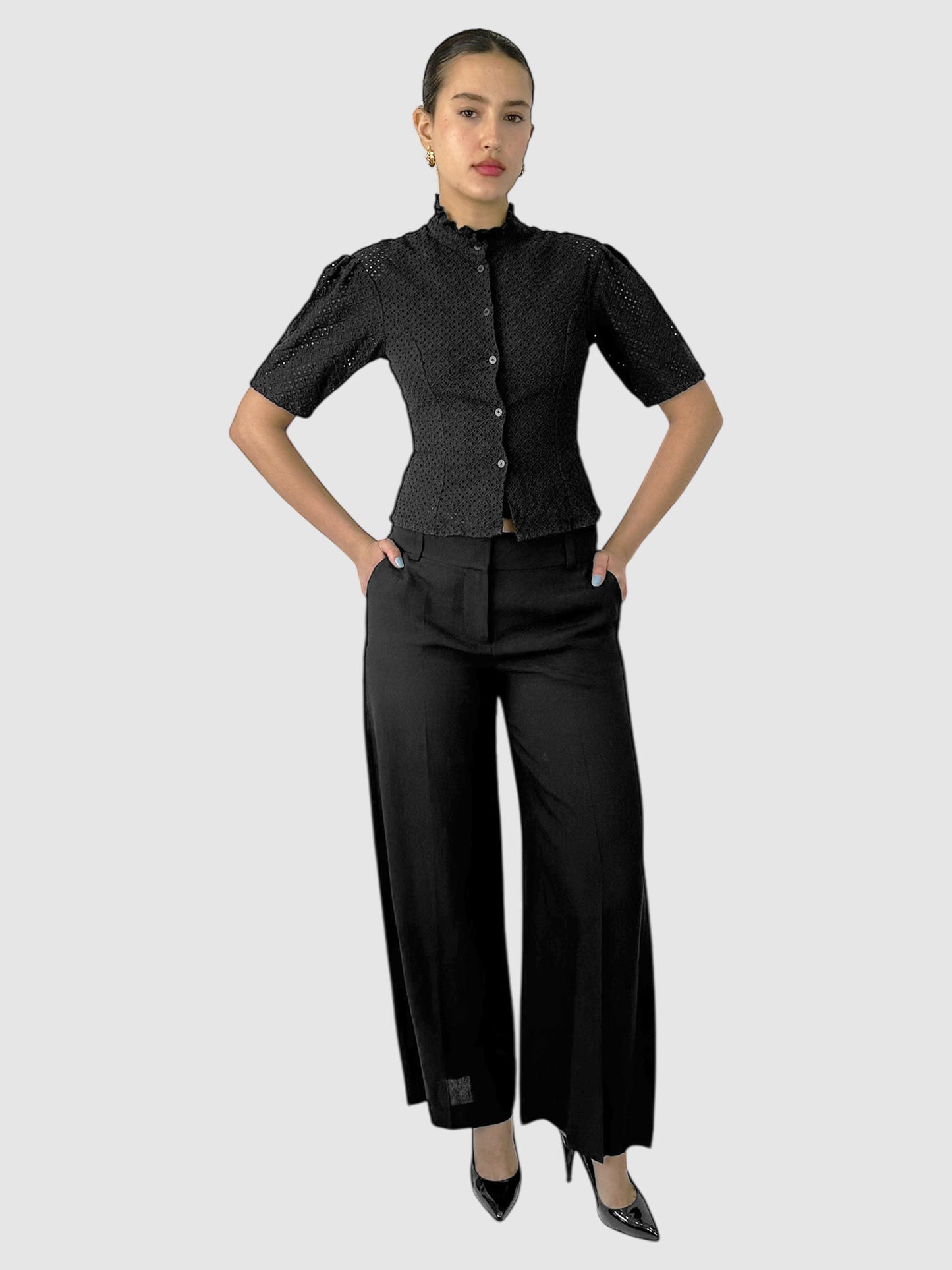 Eyelet Embroidered Top