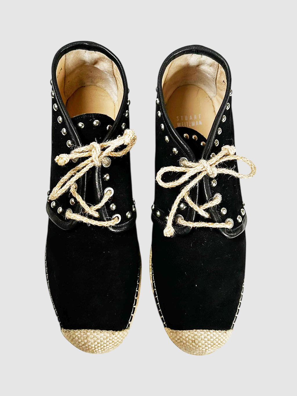 Studded Lace-Up Espadrilles