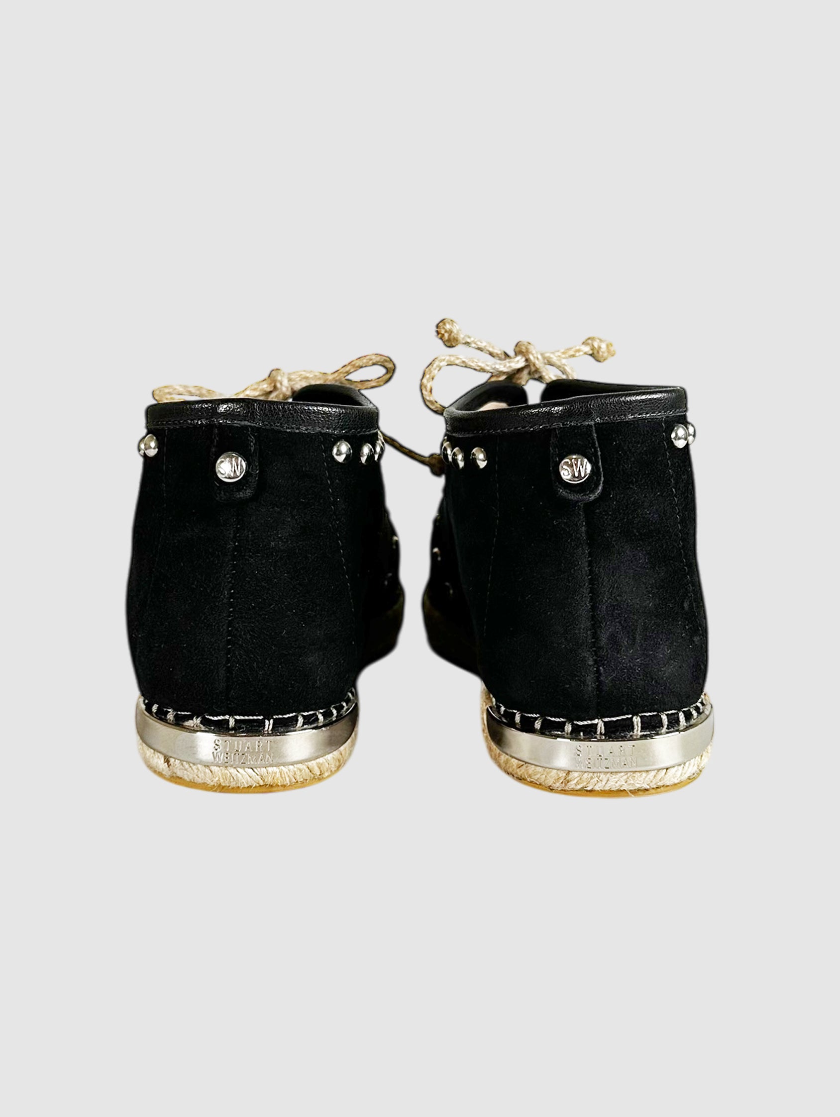 Studded Lace-Up Espadrilles