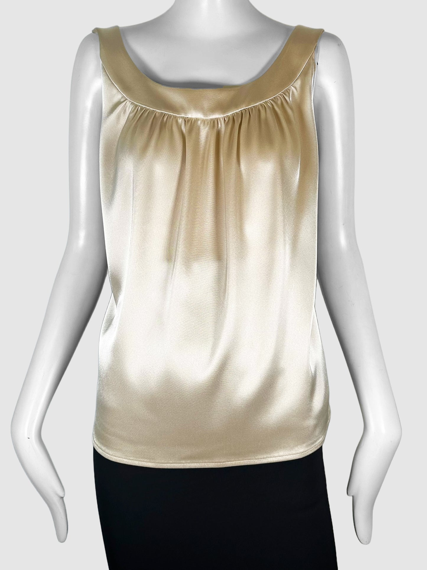 Ruched Scoop Neck Top - Size XL